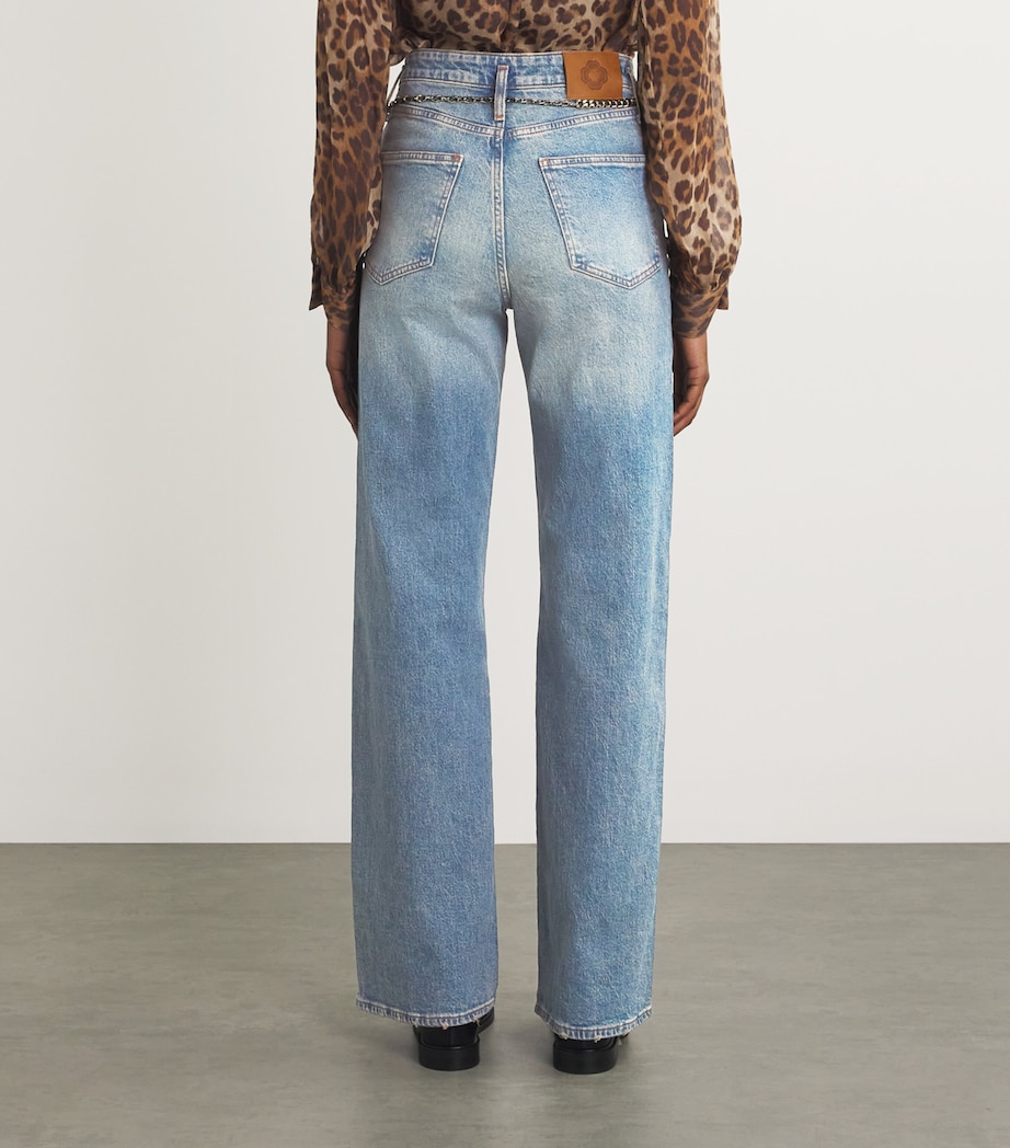 High-Rise Straight Jeans BLUE Image 4