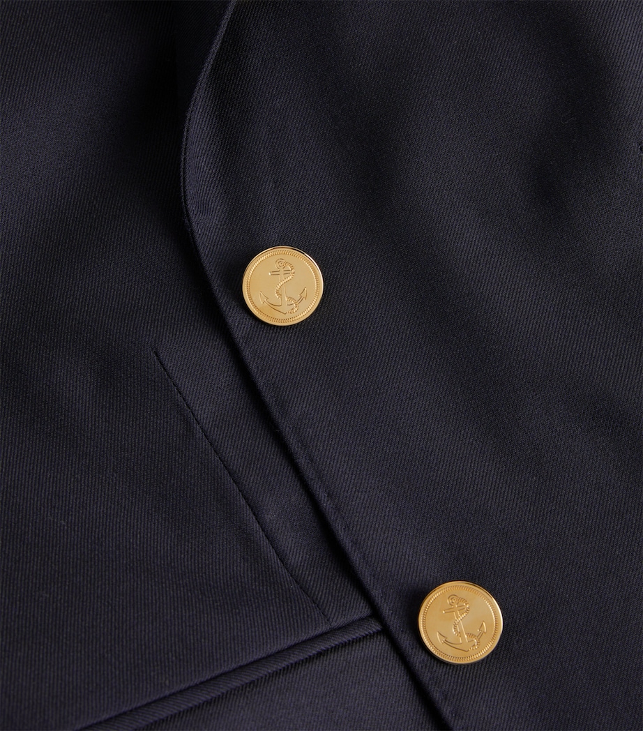 Wool High Armhole Sport Coat NAVY Image 4