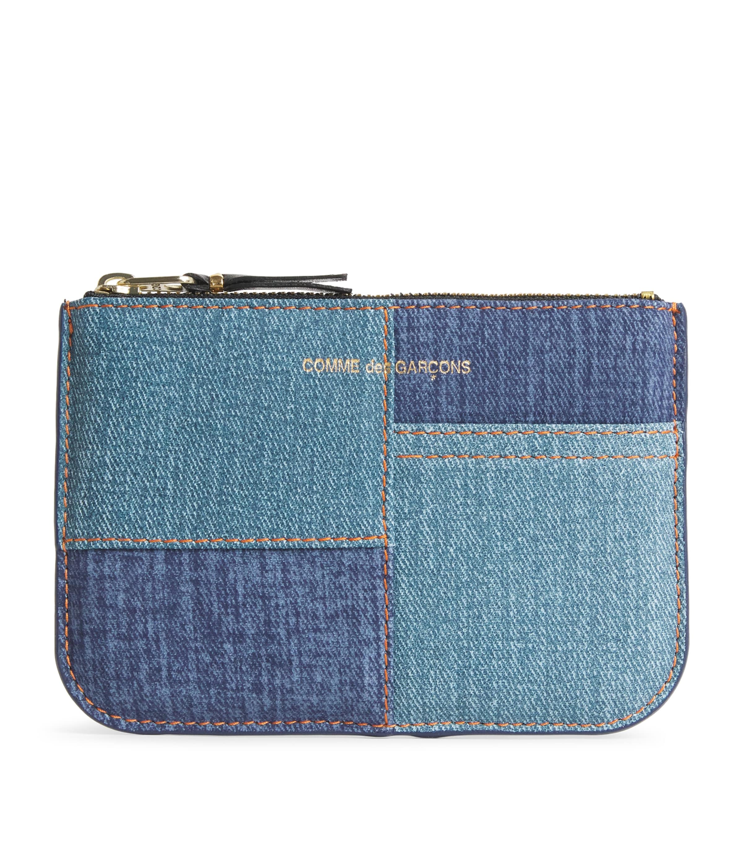 Comme Des Garçons Play Lambskin Denim-Patch Wallet Blue Image 1