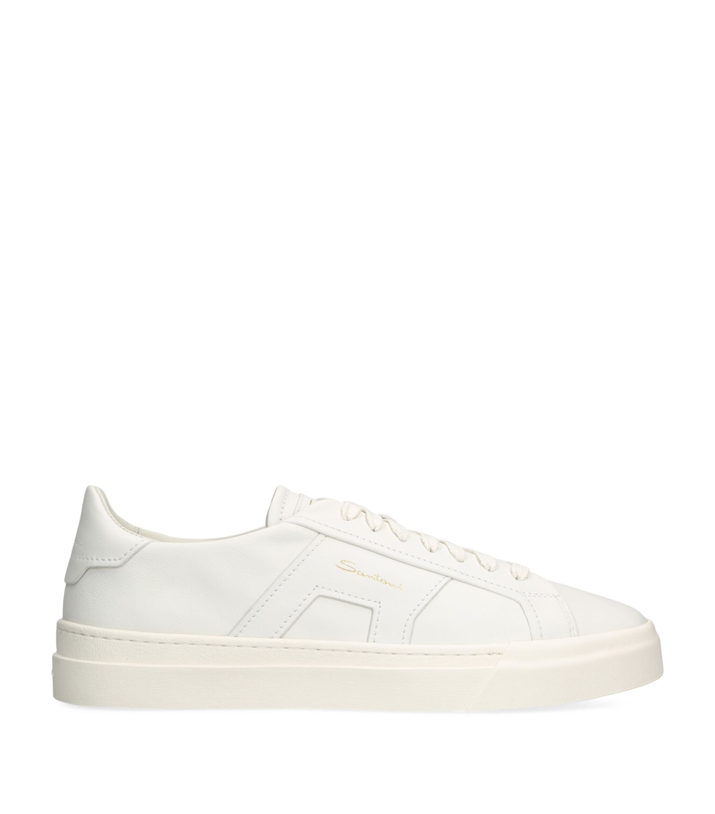 Santoni Leather Sneakers In White