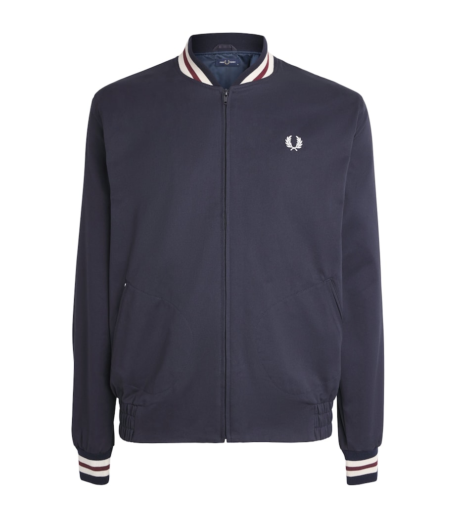 Fred Perry Mens Cotton Tennis Bomber Jacket Navy Image 1