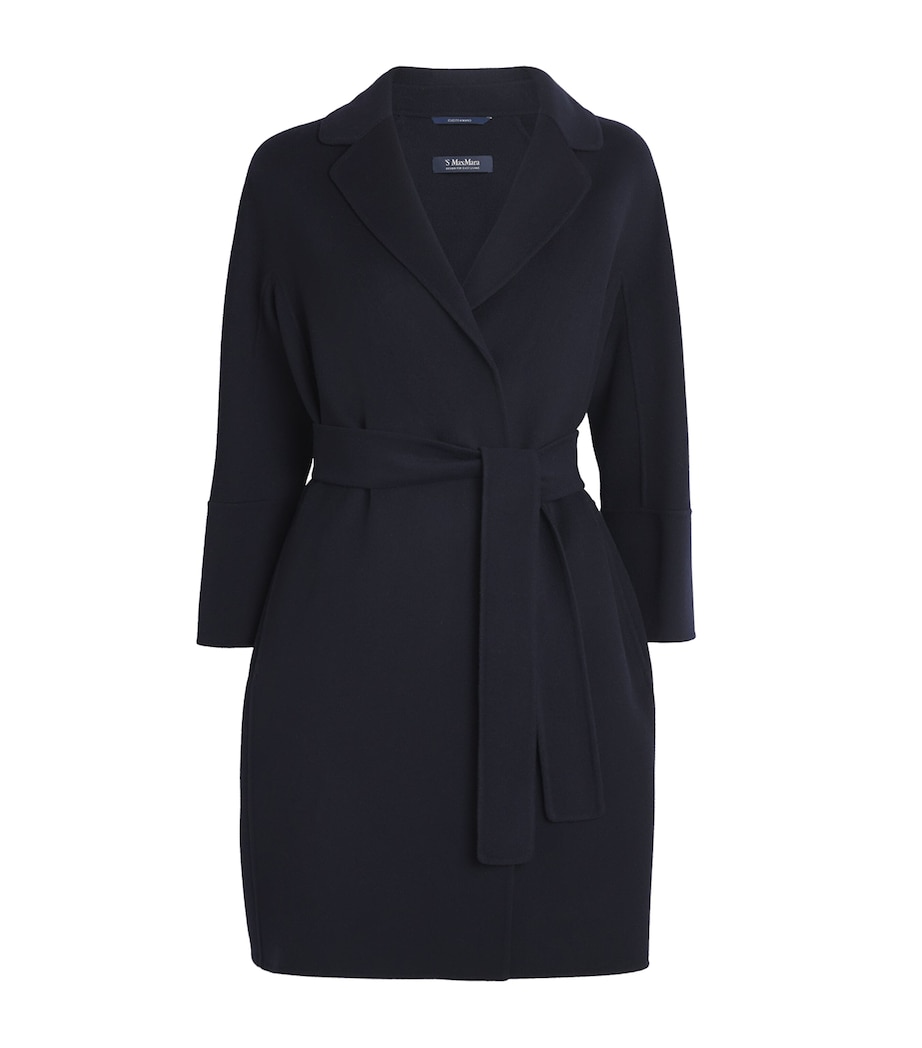Virgin Wool Short Wrap Coat MIDNIGHTBLUE Image 1
