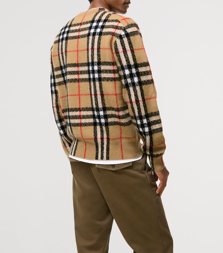 Burberry Mens Cashmere Check Sweater Sand Ip Check Image 3