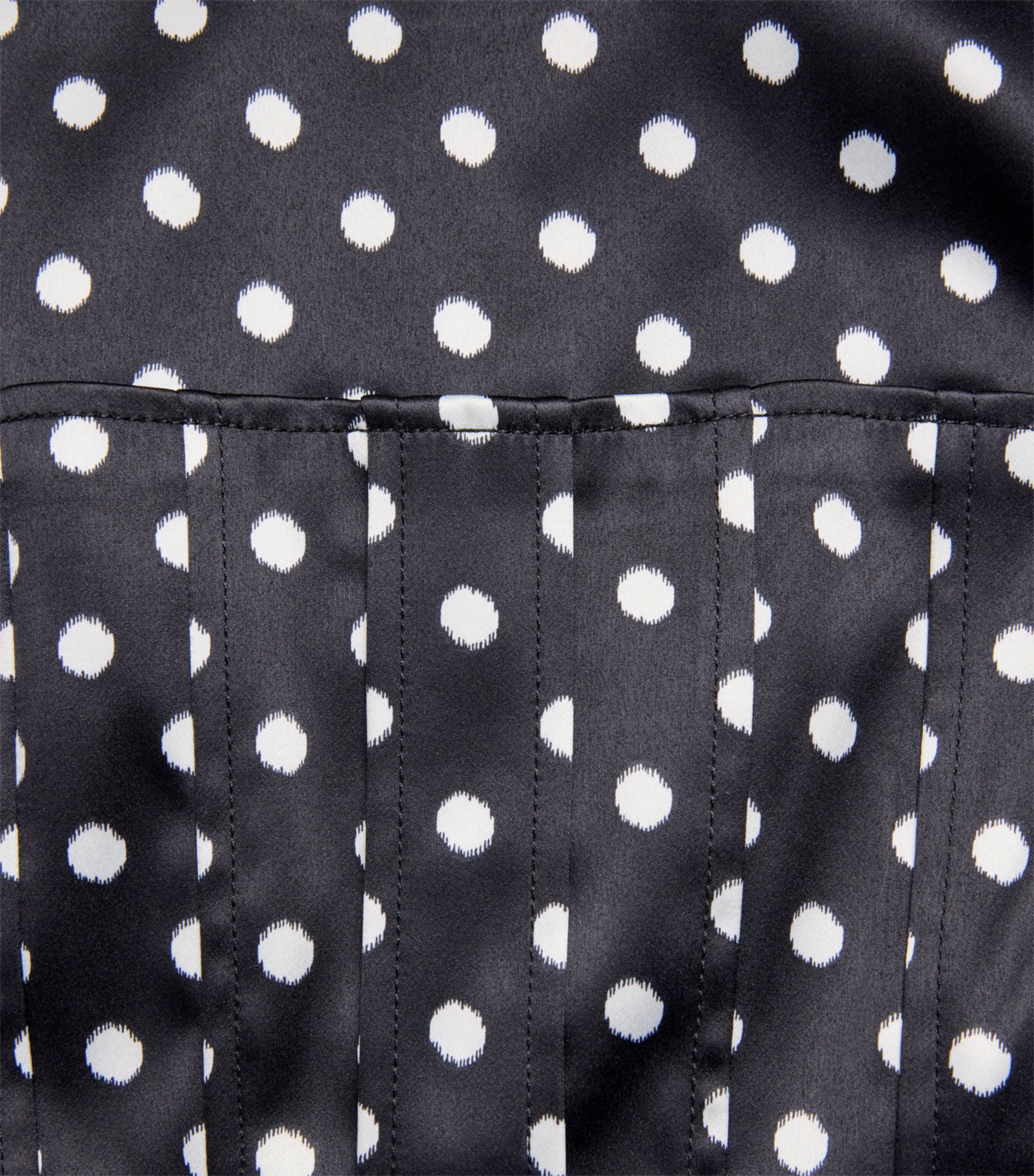 Satin Polka-Dot Corset Blouse 099 BLACK Image 5