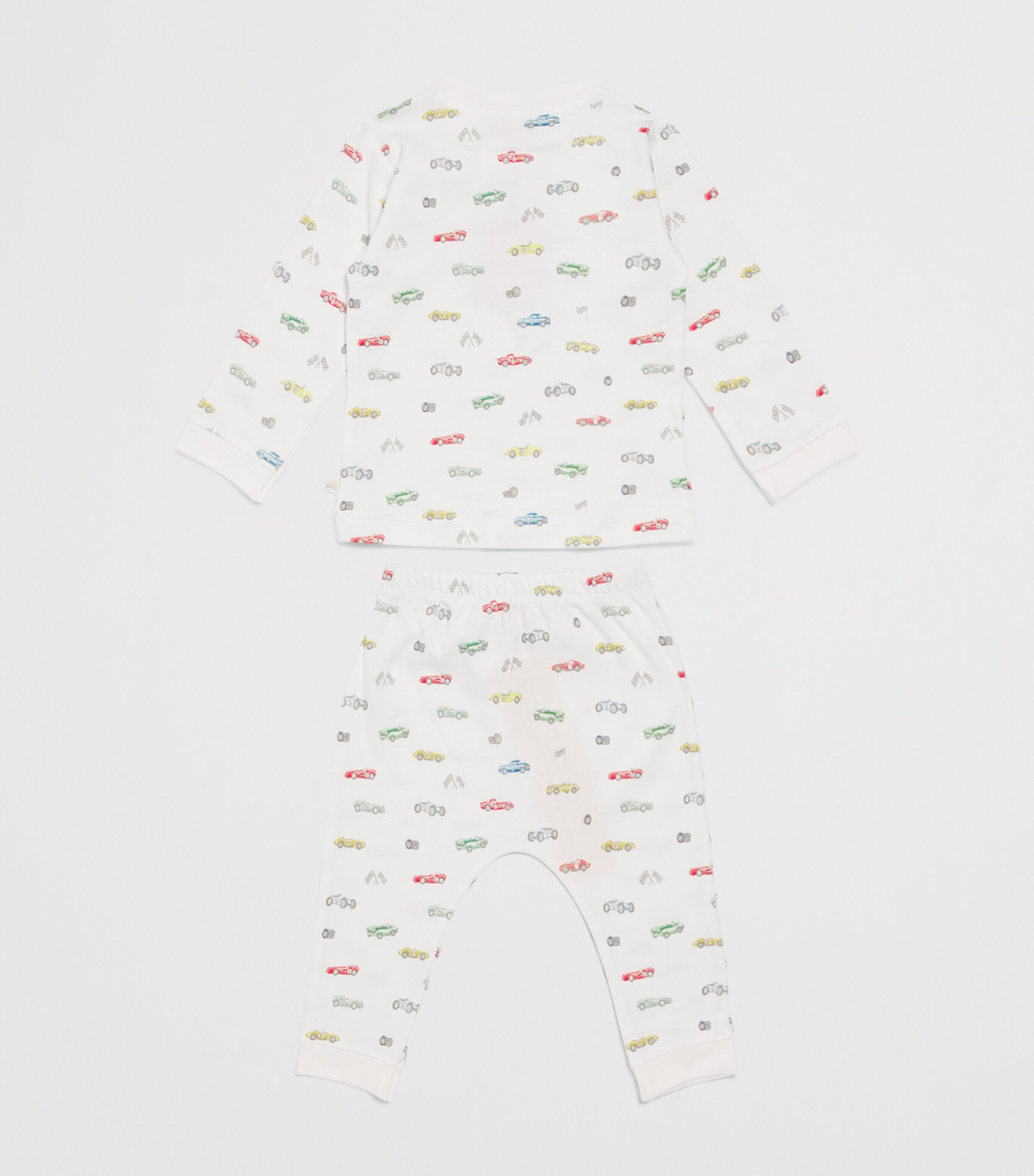 Marie-Chantal Race Car Print Pyjama Set (3-24 Months) Ivory/imperial Blue Image 2