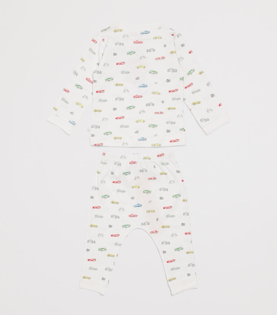 Marie-Chantal Race Car Print Pyjama Set (3-24 Months) Ivory/imperial Blue Image 2