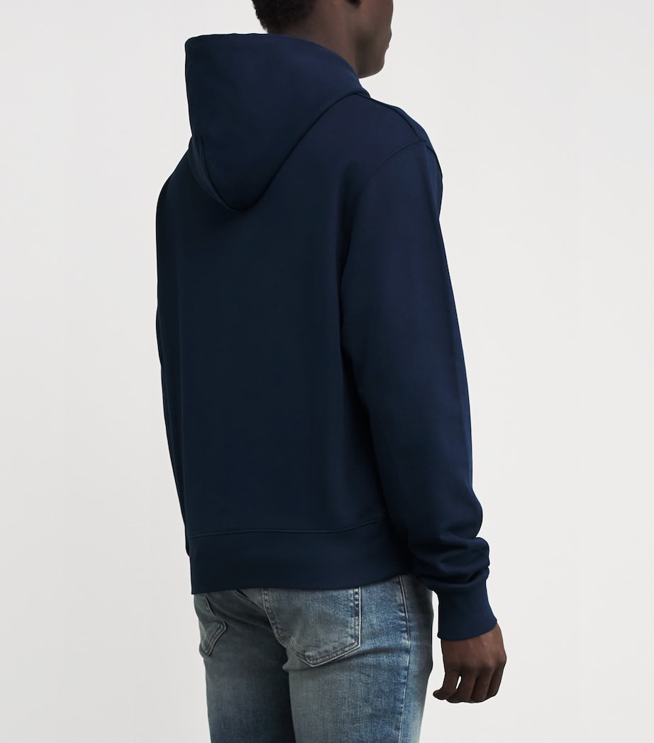 Cotton Patch-Detail Hoodie NAVY BLUE Image 4