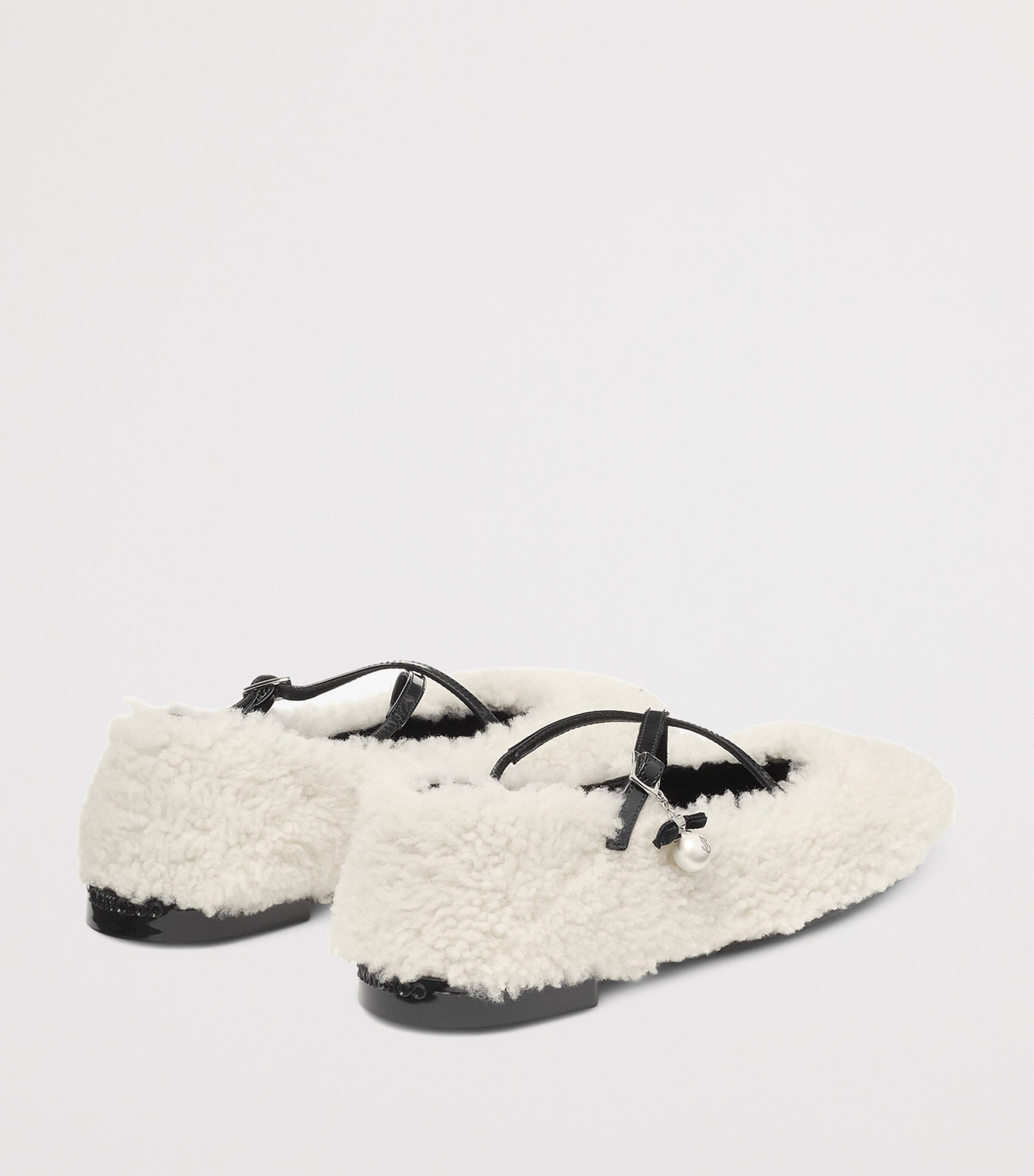 Eleri Shearling Ballerina Flats NATURAL/BLACK Image 5