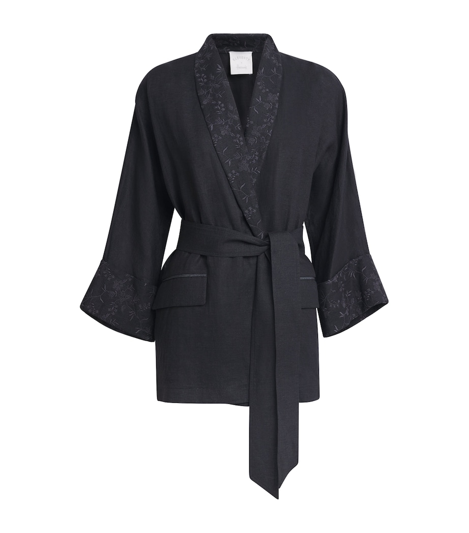 x Harrods Linen Belted Blazer NERO Image 1