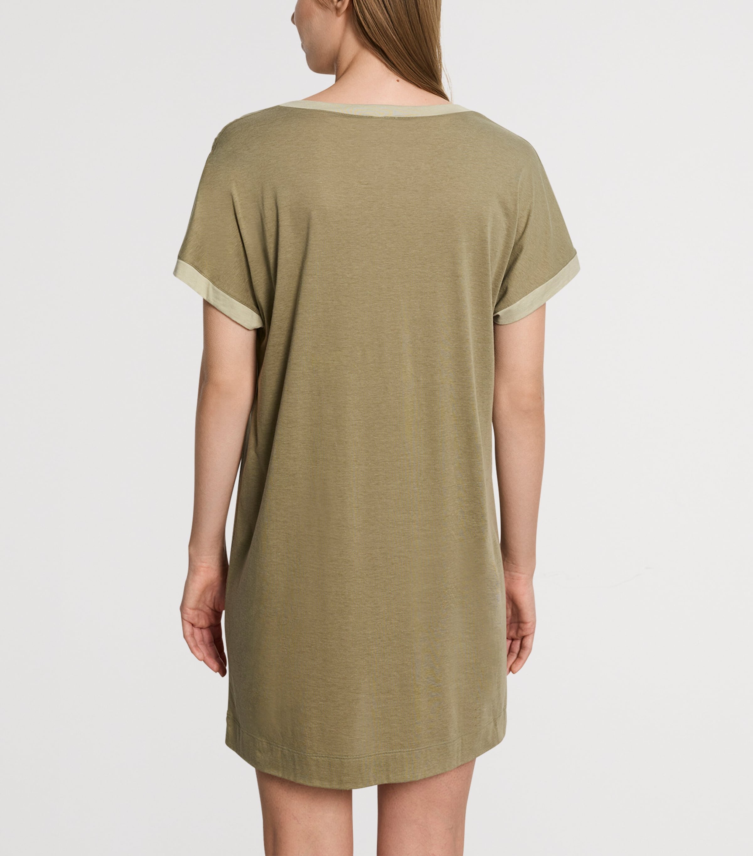 Hanro Womens Cotton-Modal Laura Nightdress Covert Green Image 3