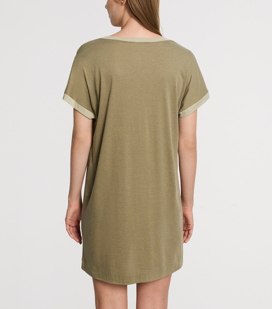 Hanro Womens Cotton-Modal Laura Nightdress Covert Green Image 3