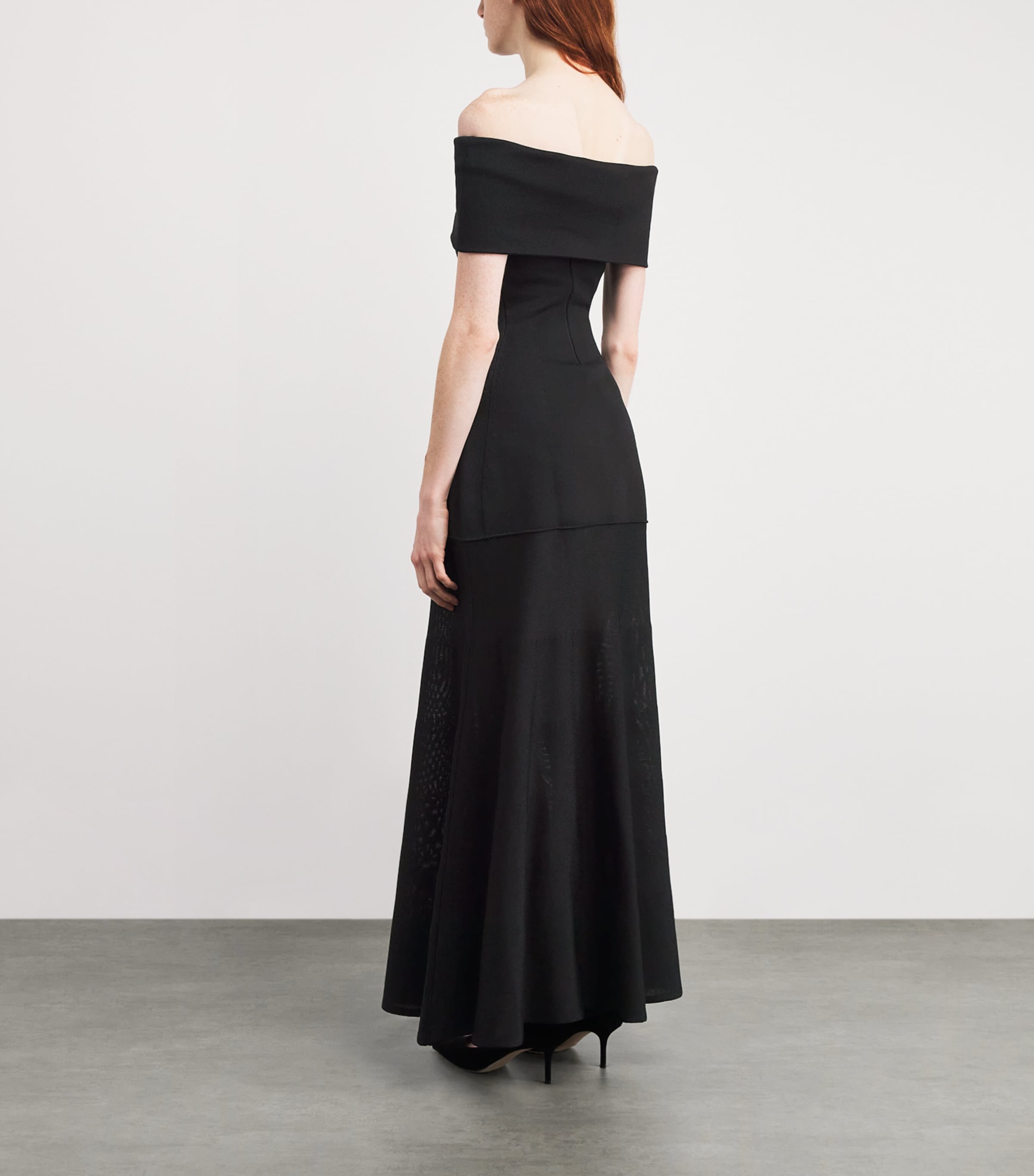 Off-The-Shoulder Rosina Maxi Dress BLACK Image 3