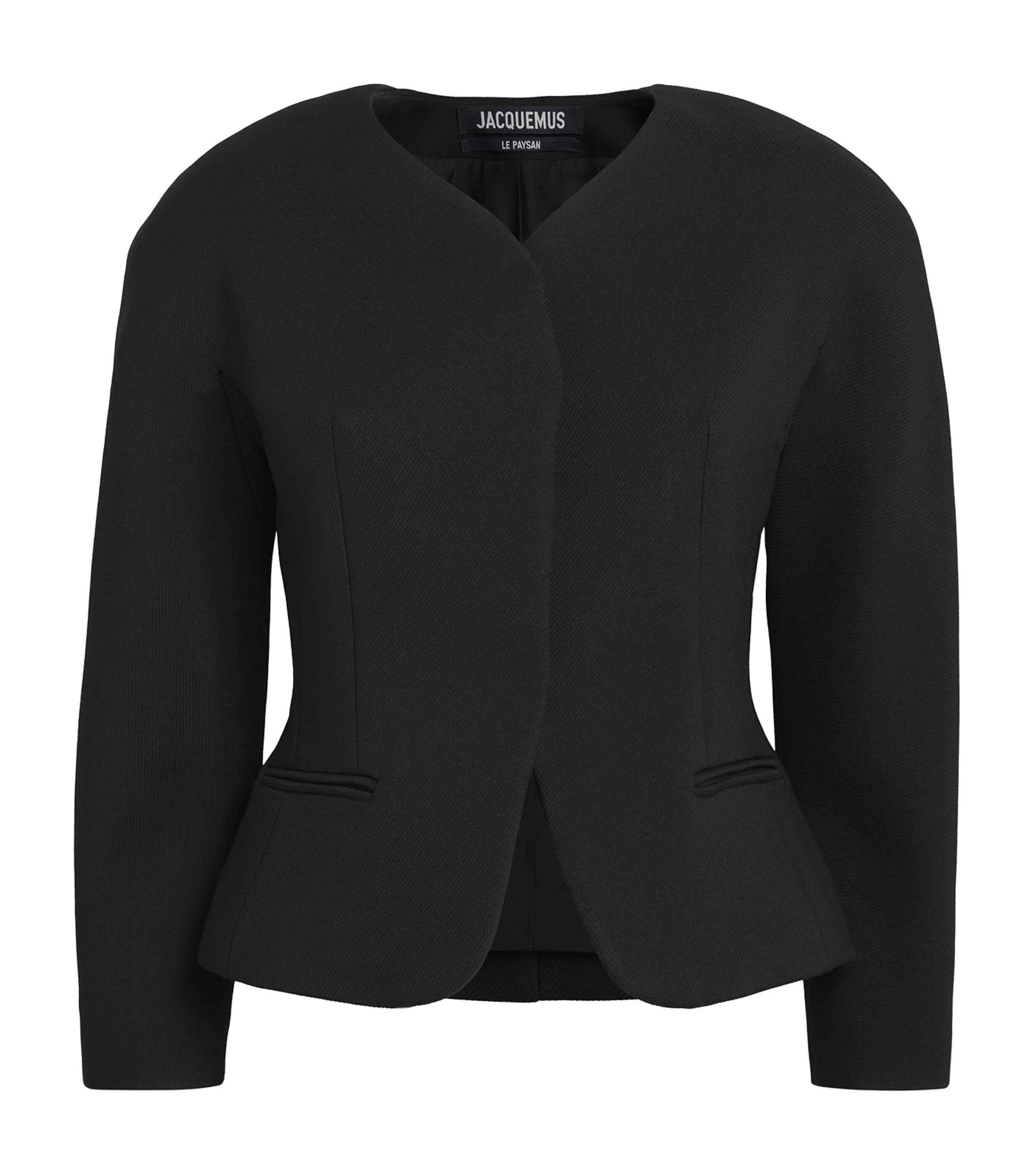 Jacquemus Ovalo Twill Jacket In Black