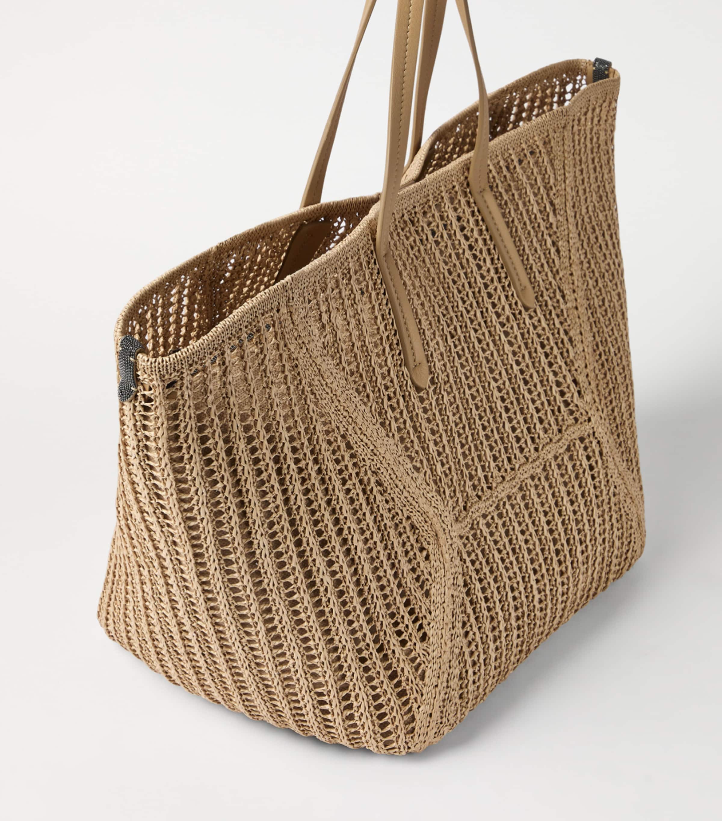 Brunello Cucinelli Techno Raffia Knit BC Duo Tote Bag Image 3