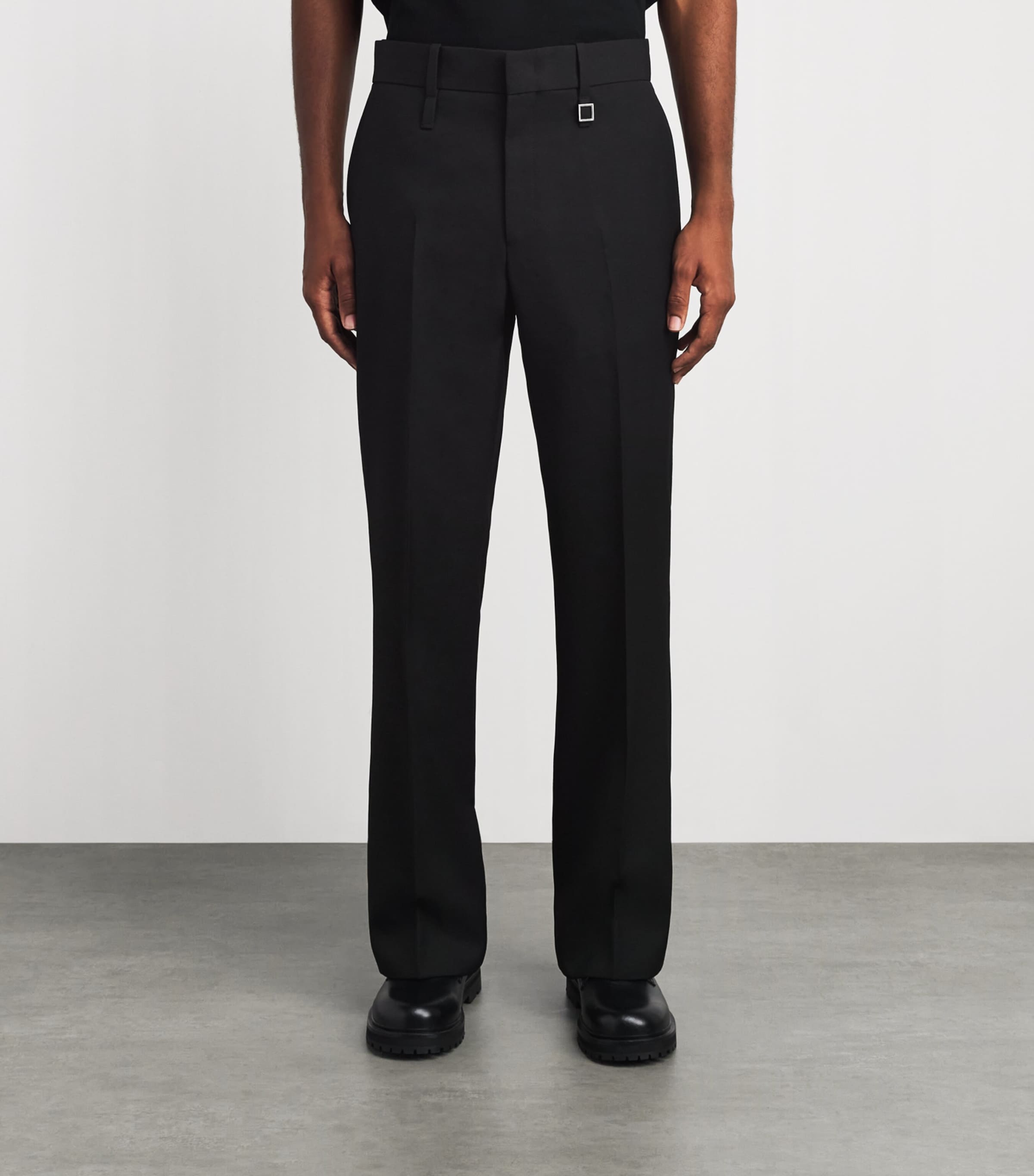 Wooyoungmi Mens Wool Straight Trousers Black Image 4