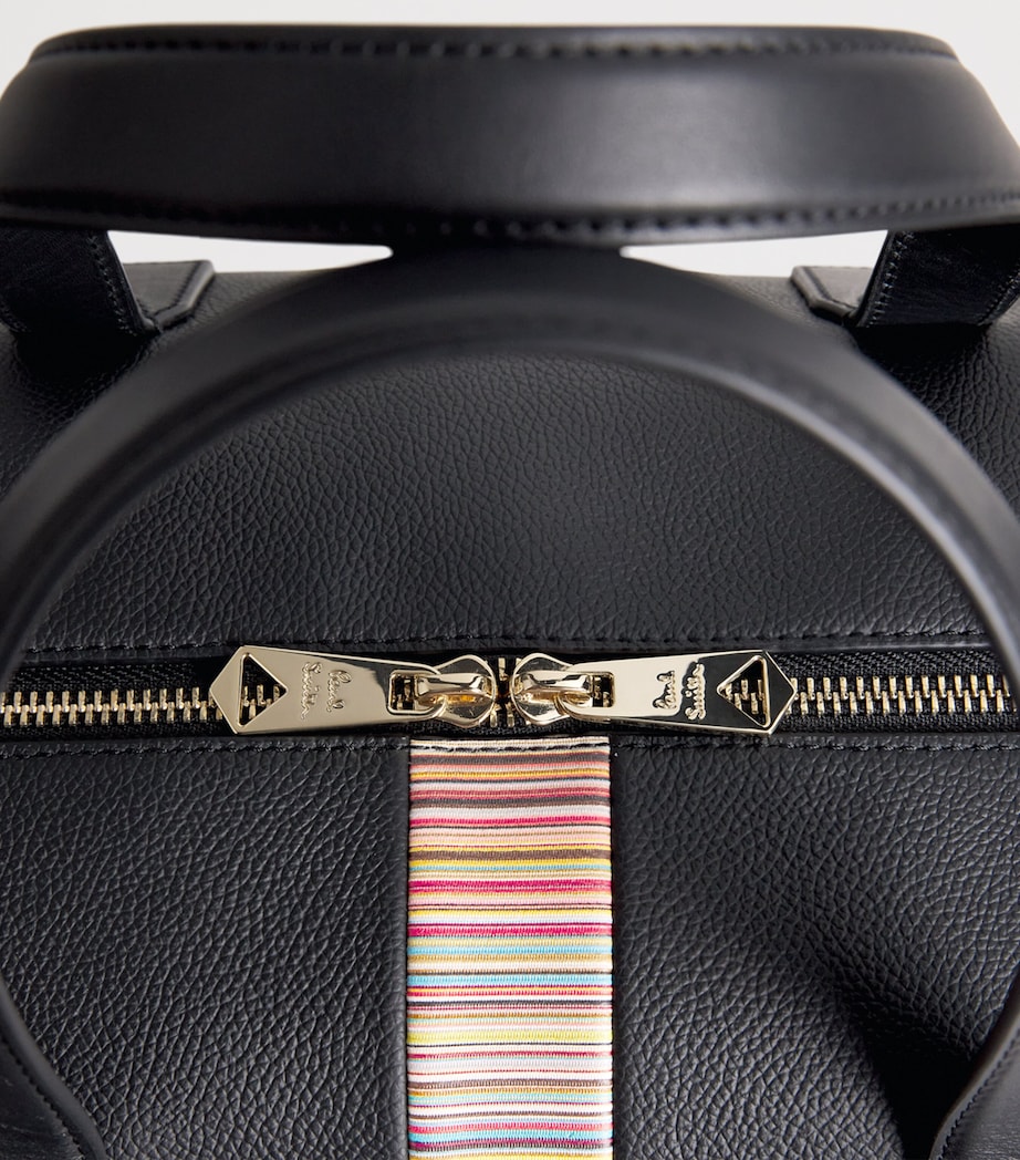 Leather Signature Stripe Holdall BLACK Image 4
