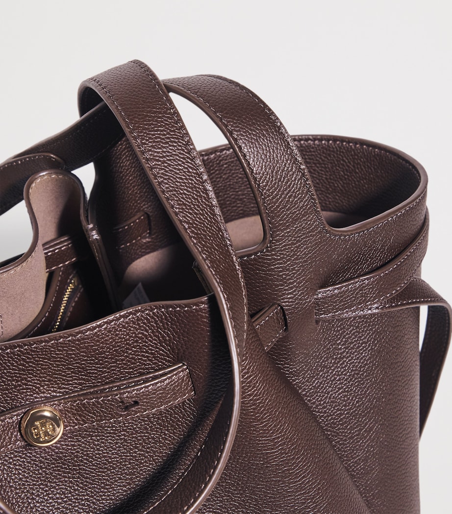 Leather Romy Tote Bag DEEP BROWN Image 6