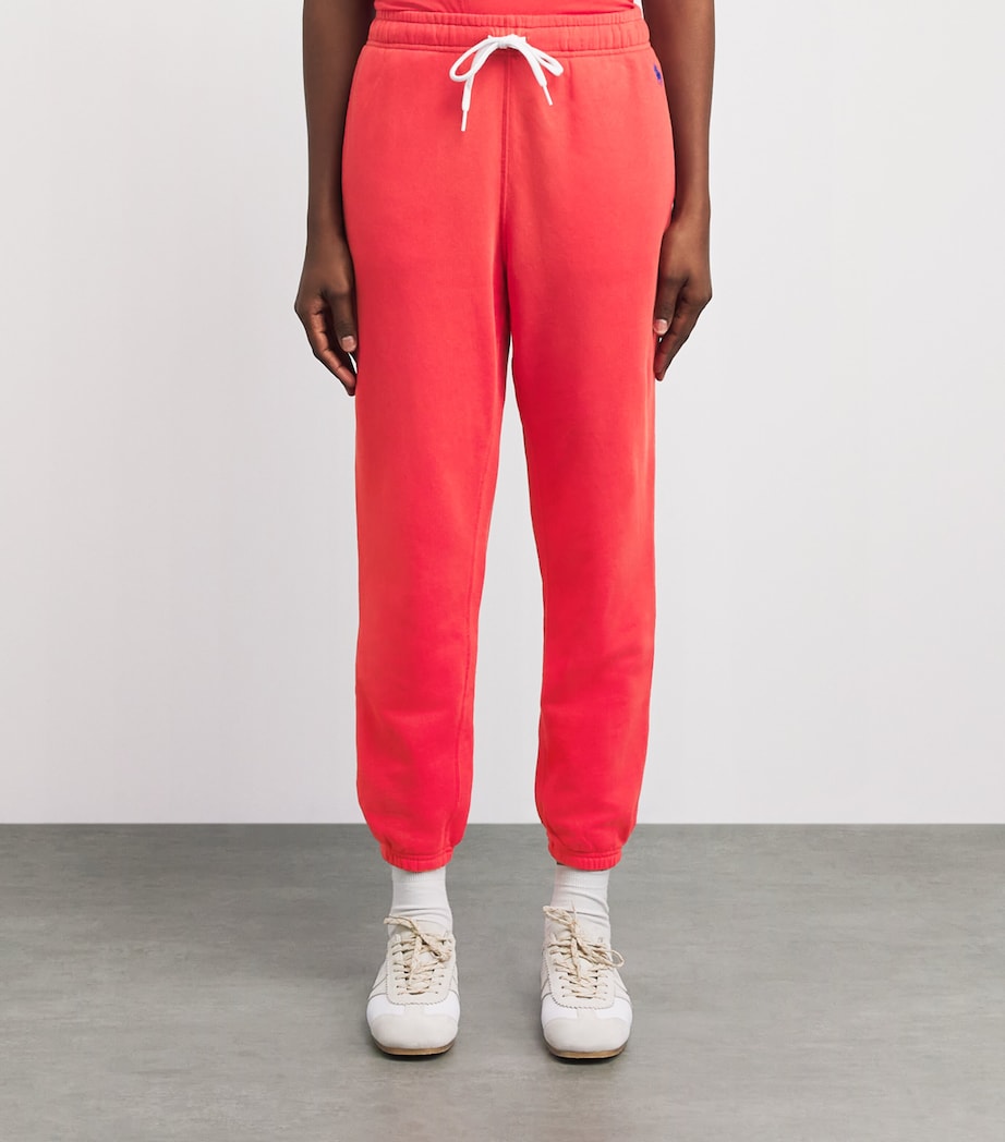 Polo Ralph Lauren Womens Cotton-Blend Cuffed Sweatpants Bright Hibiscus Image 4