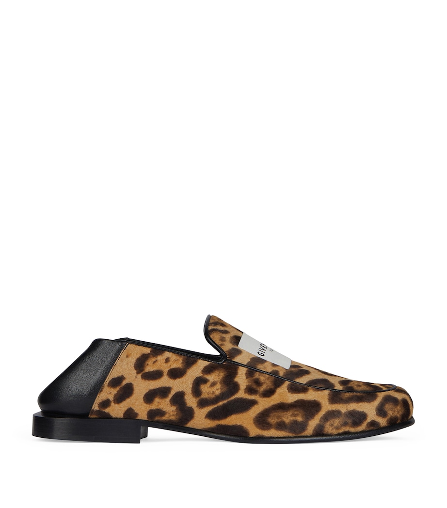 Leopard Print Label Loafers BLACK/BEIGE Image 1