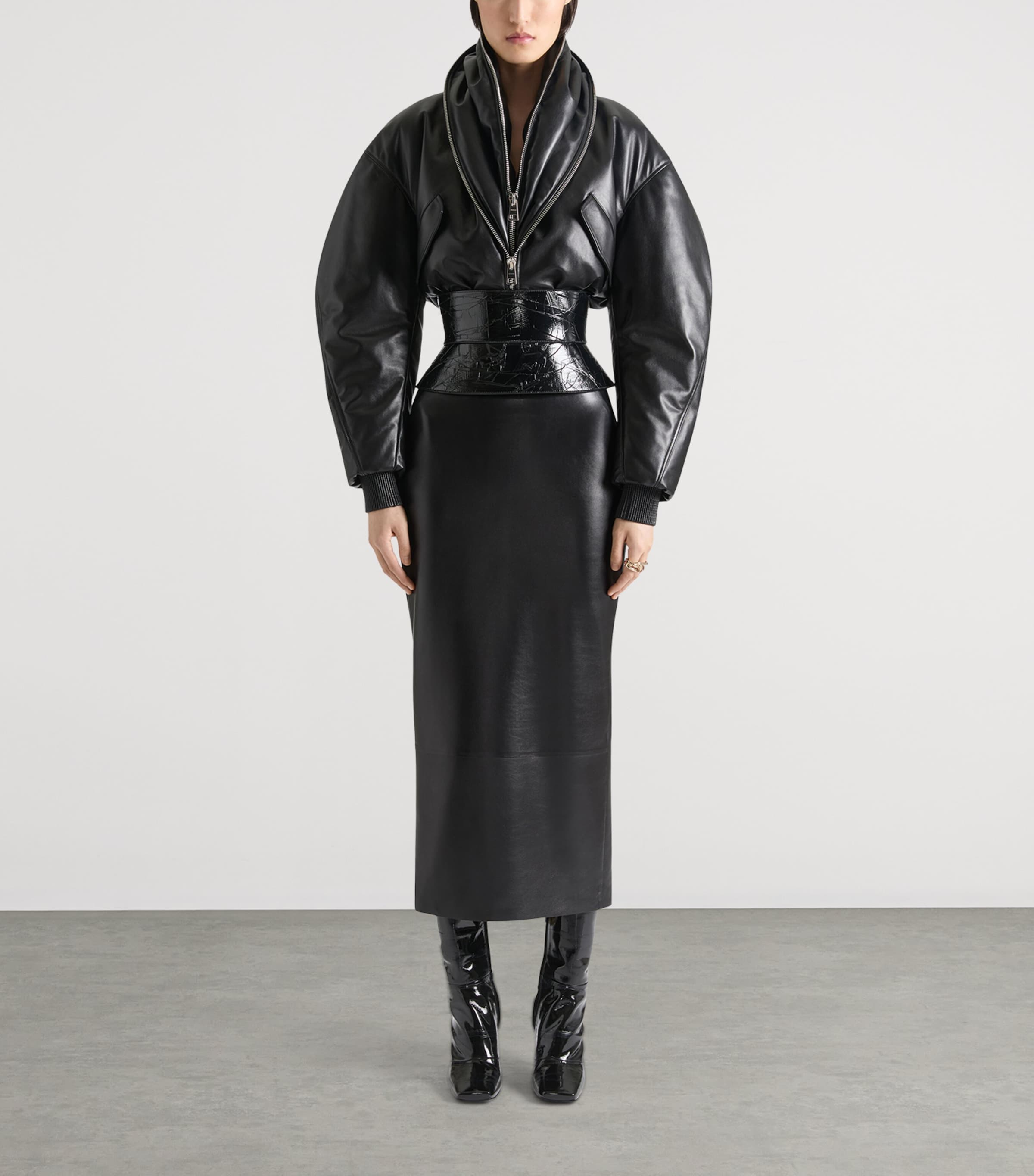 Leather Corset Belt BLACK Image 2