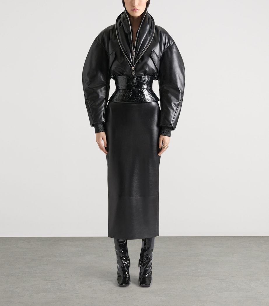 Leather Corset Belt BLACK Image 2