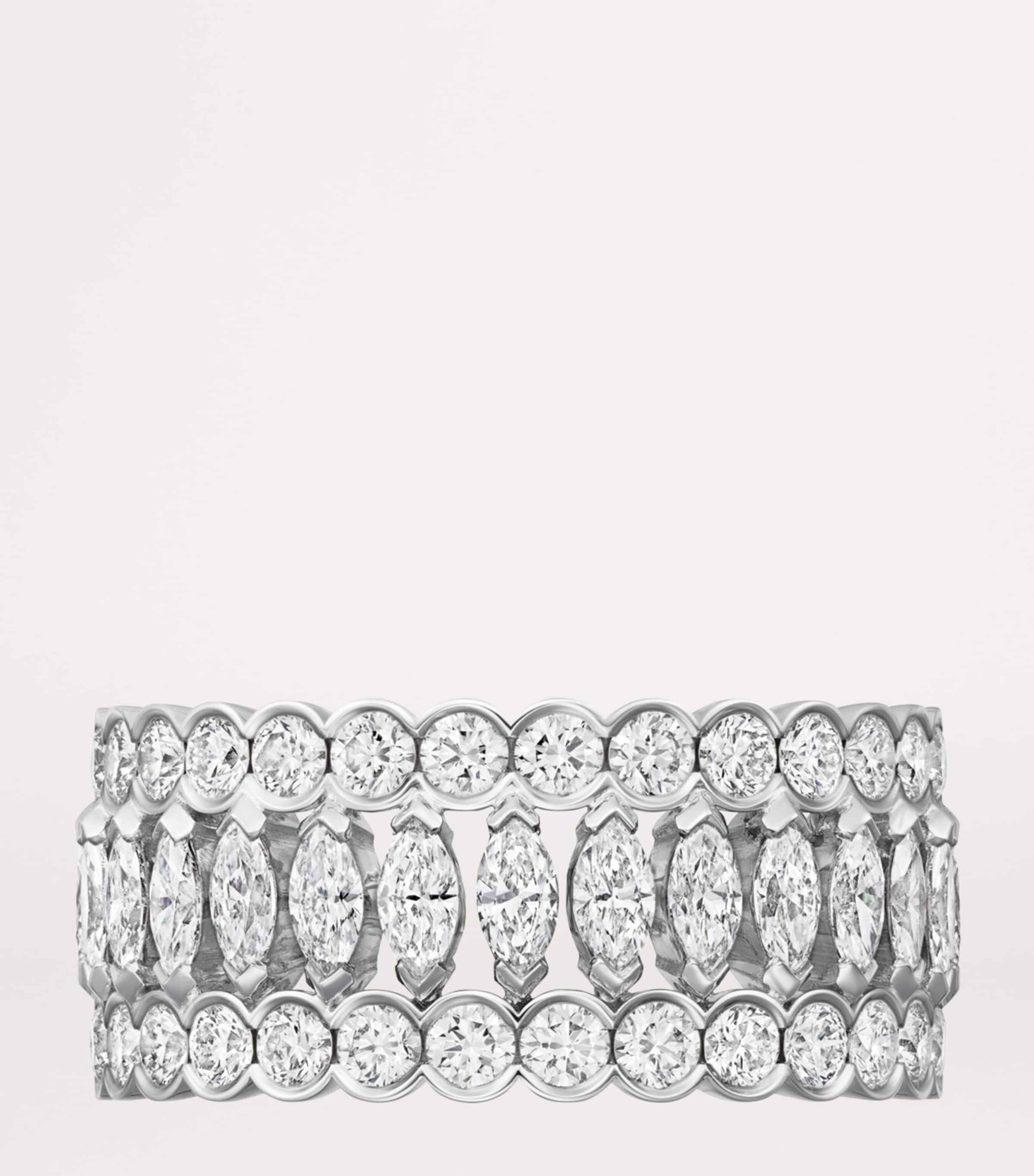 White Gold and Diamond Broderie de Cartier Ring WHITE GOLD Image 6