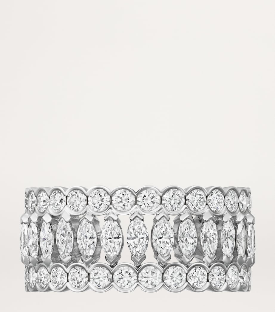 White Gold and Diamond Broderie de Cartier Ring WHITE GOLD Image 6