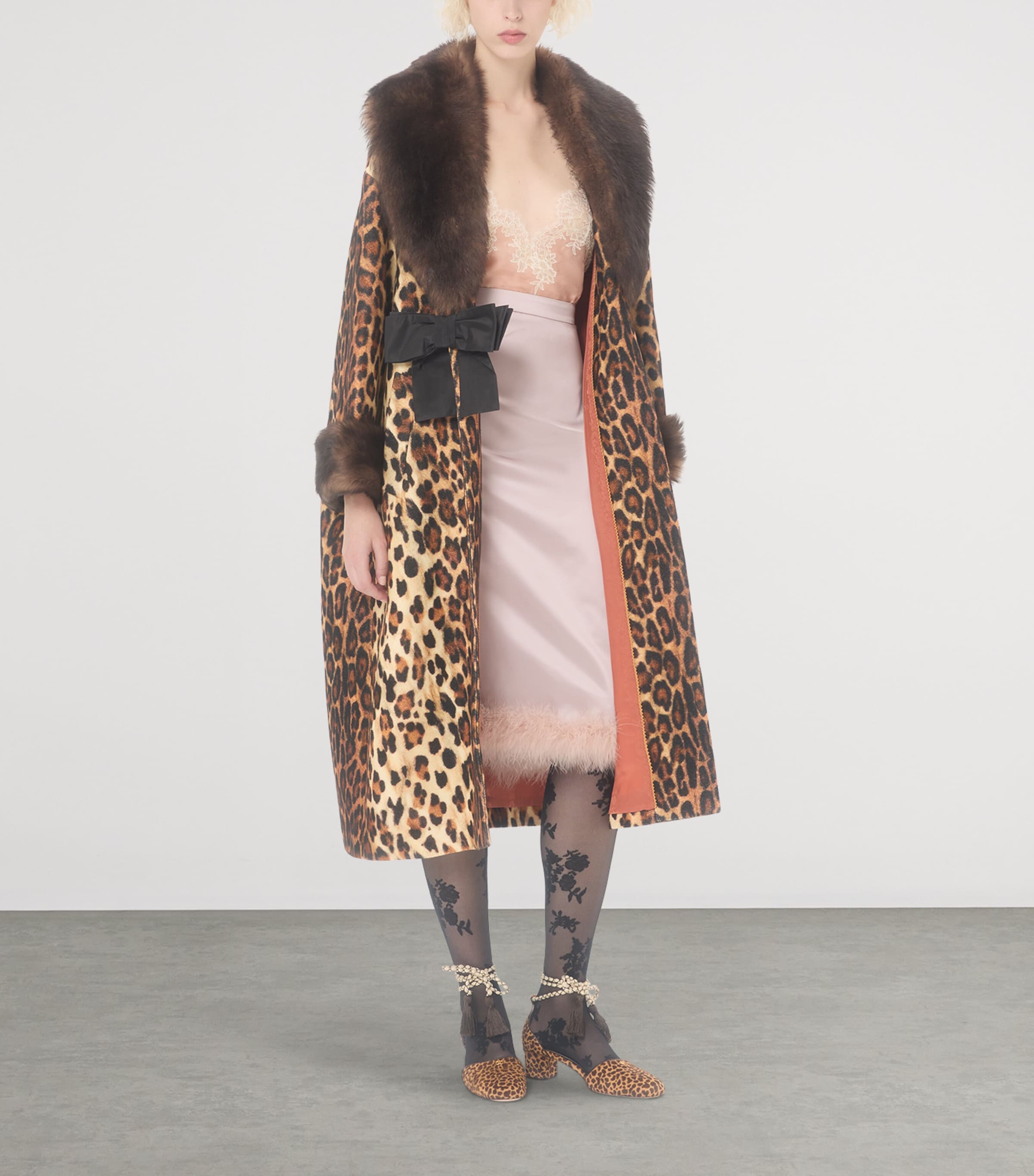 Satin Feather-Trim Skirt MM5 Image 5