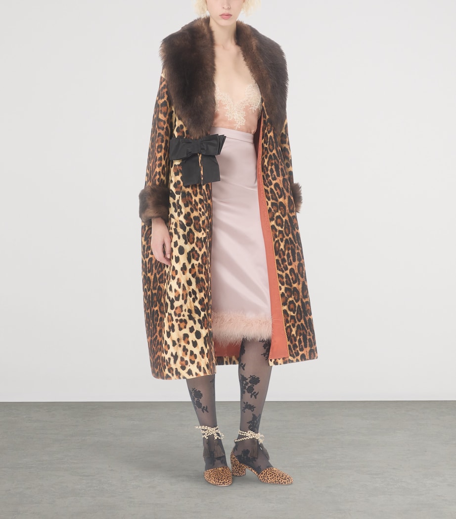 Satin Feather-Trim Skirt MM5 Image 5