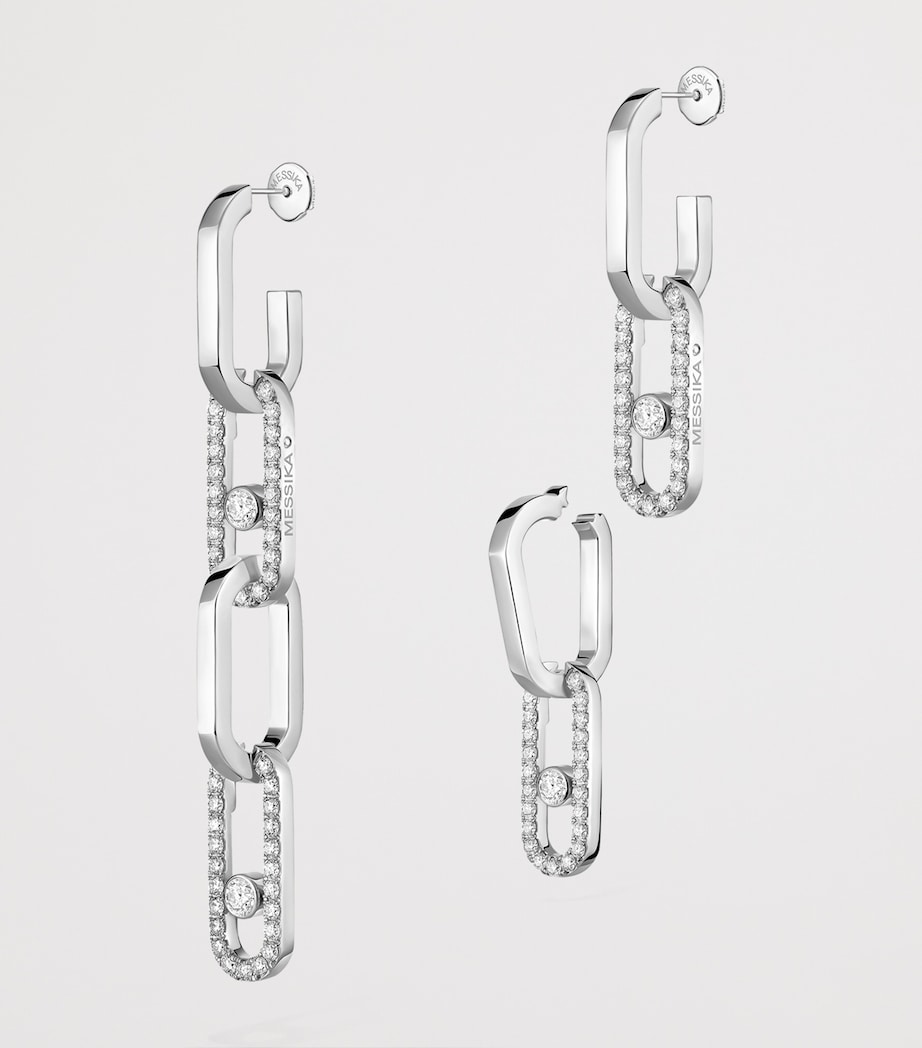Messika Move Link White Gold and Diamond Convertible Earrings White Gold Image 3