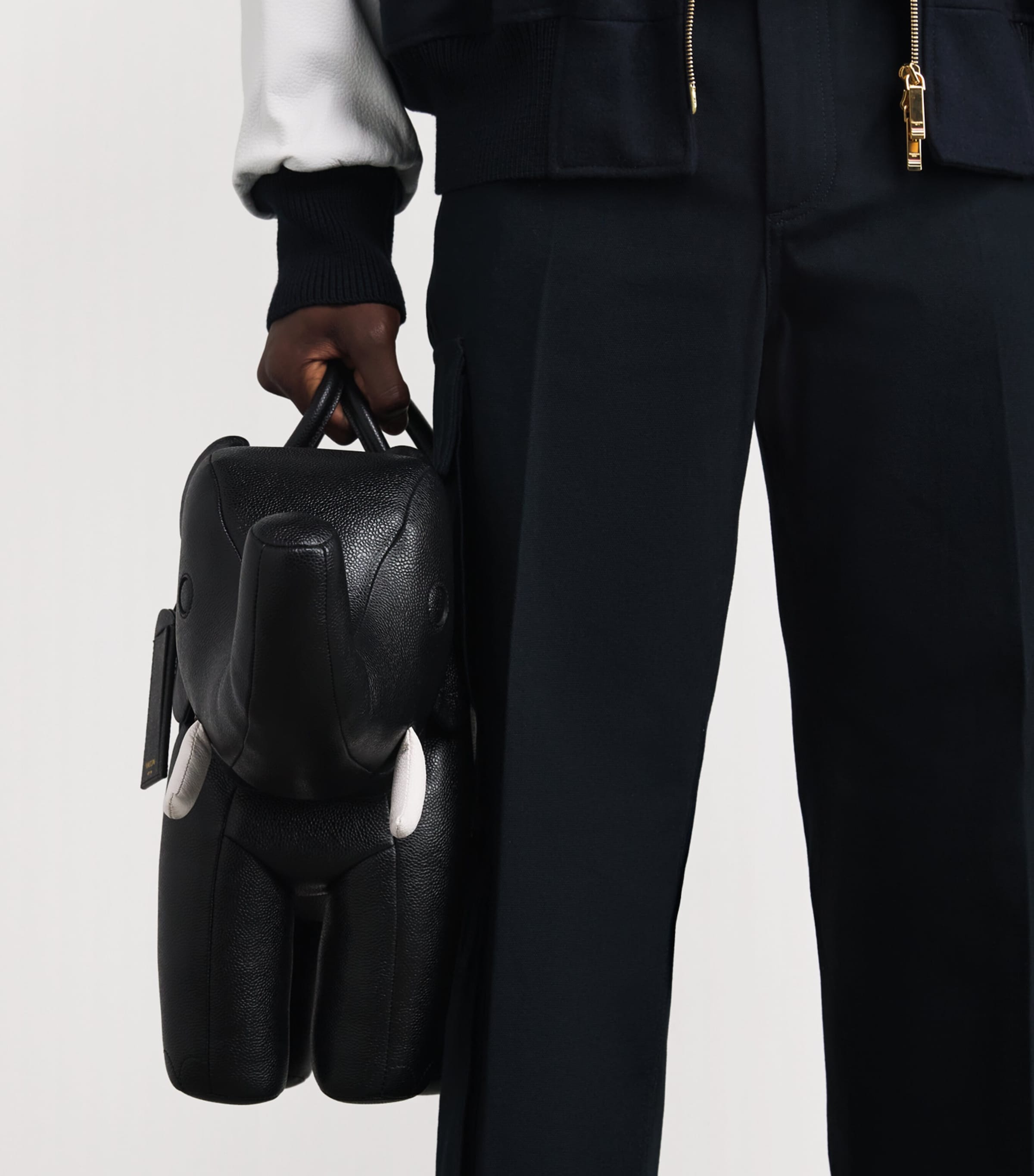Thom Browne Leather Elephant Top-Handle Bag Black Image 5