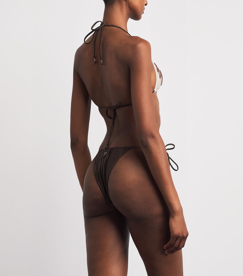 Zimmermann Womens Beaded Mahon Triangle Bikini Spliced Image 3