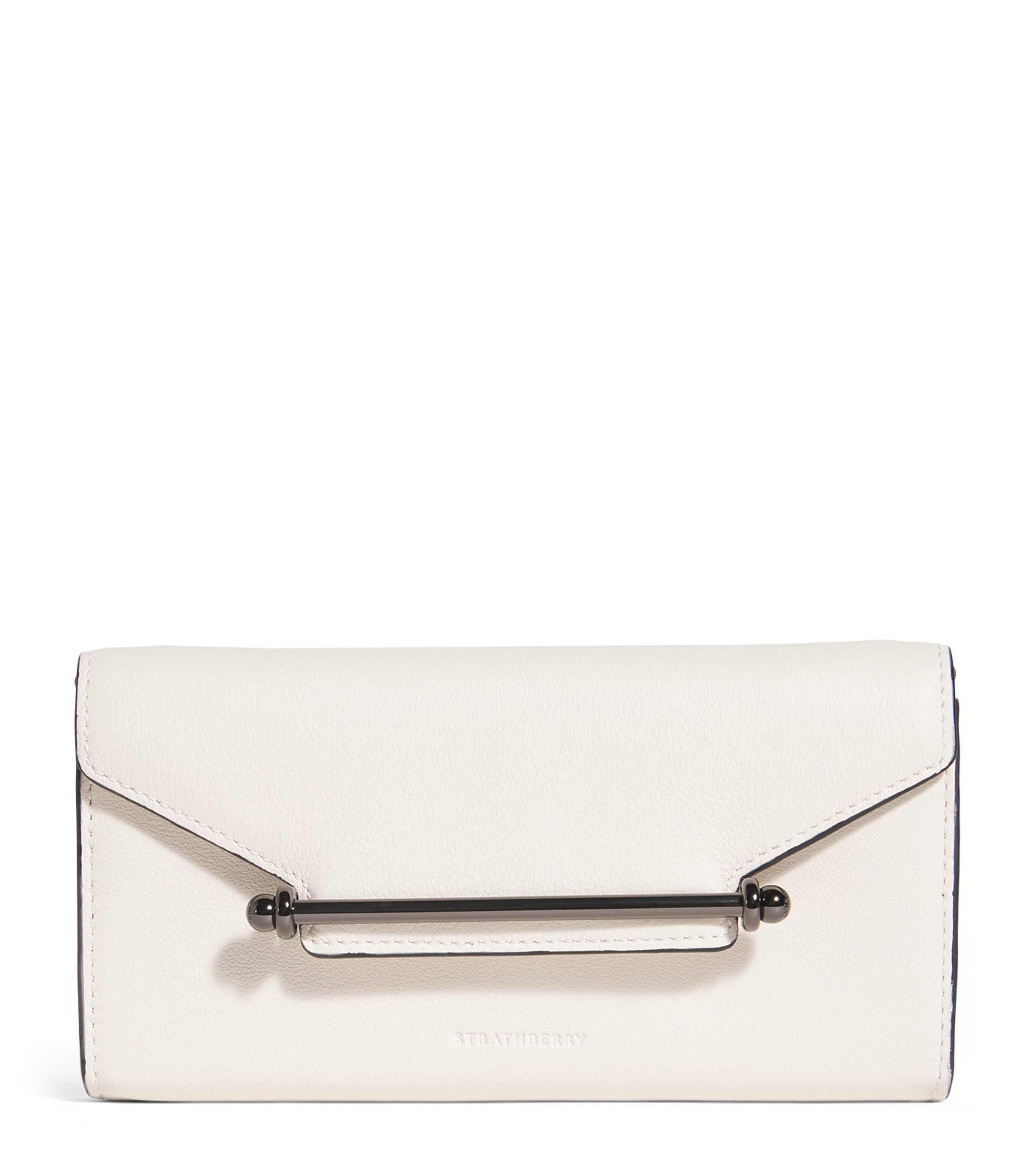 Strathberry Leather Multrees Chain Wallet In White