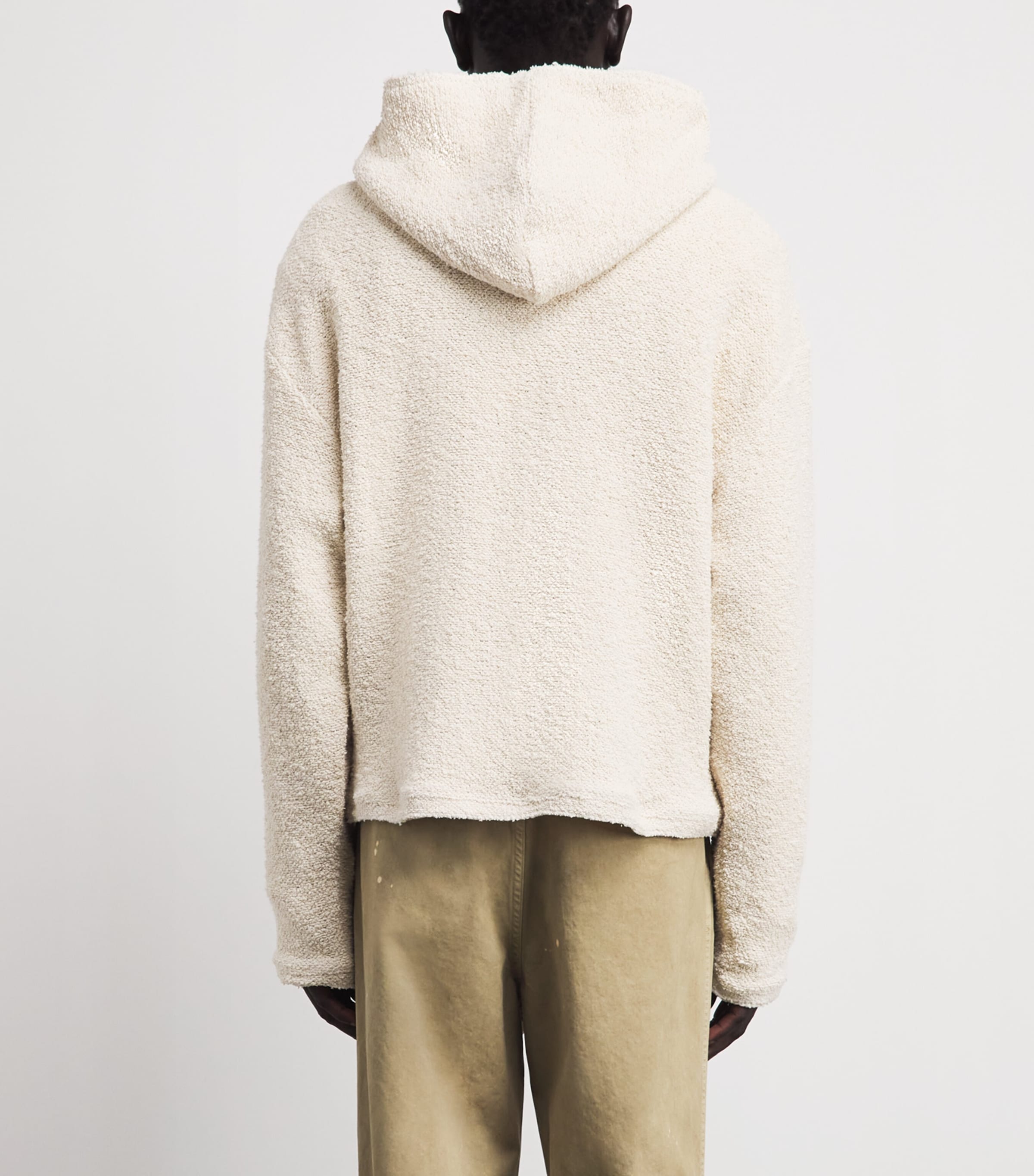 424 Mens Cotton-Blend Bouclé Hoodie Natural Image 5