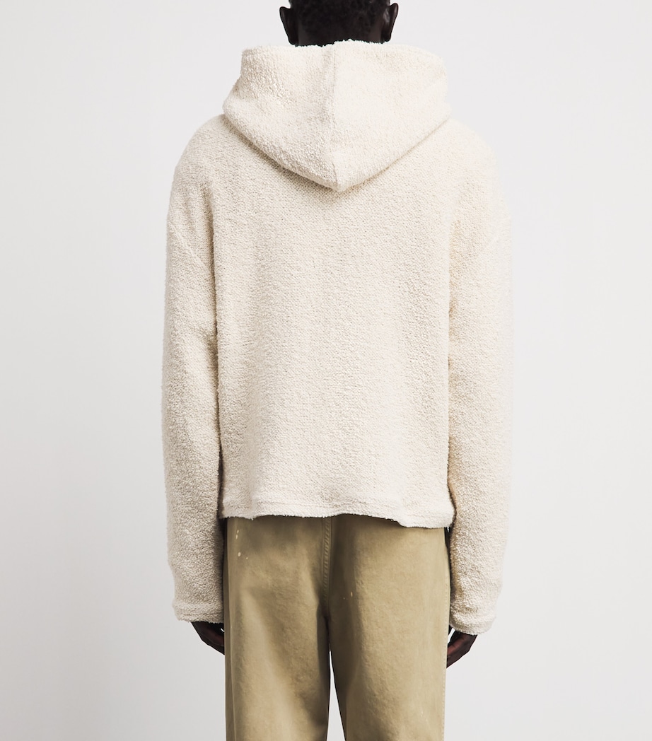 424 Mens Cotton-Blend Bouclé Hoodie Natural Image 5