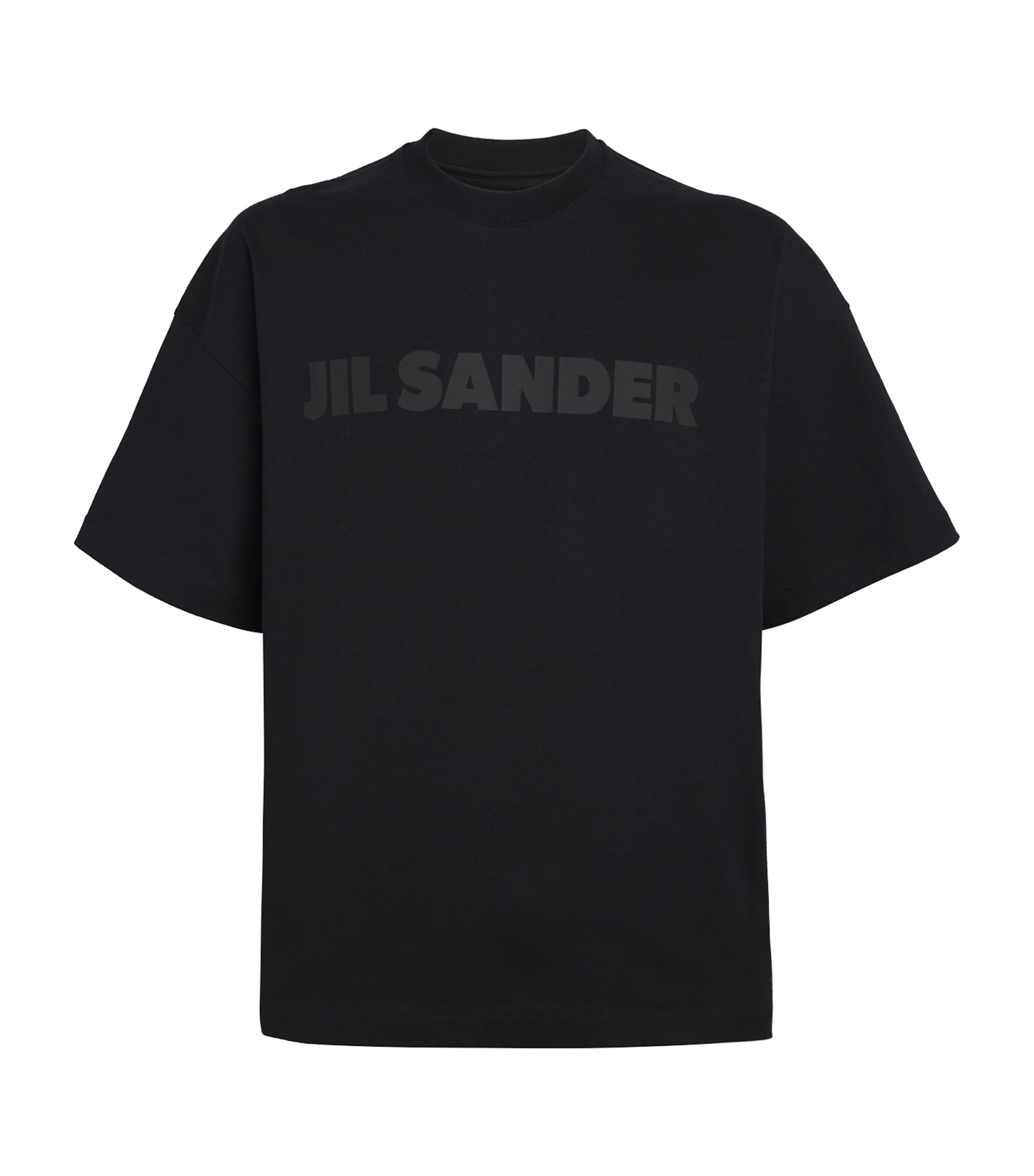 Jil Sander Cotton Jersey Logo T-shirt In Black