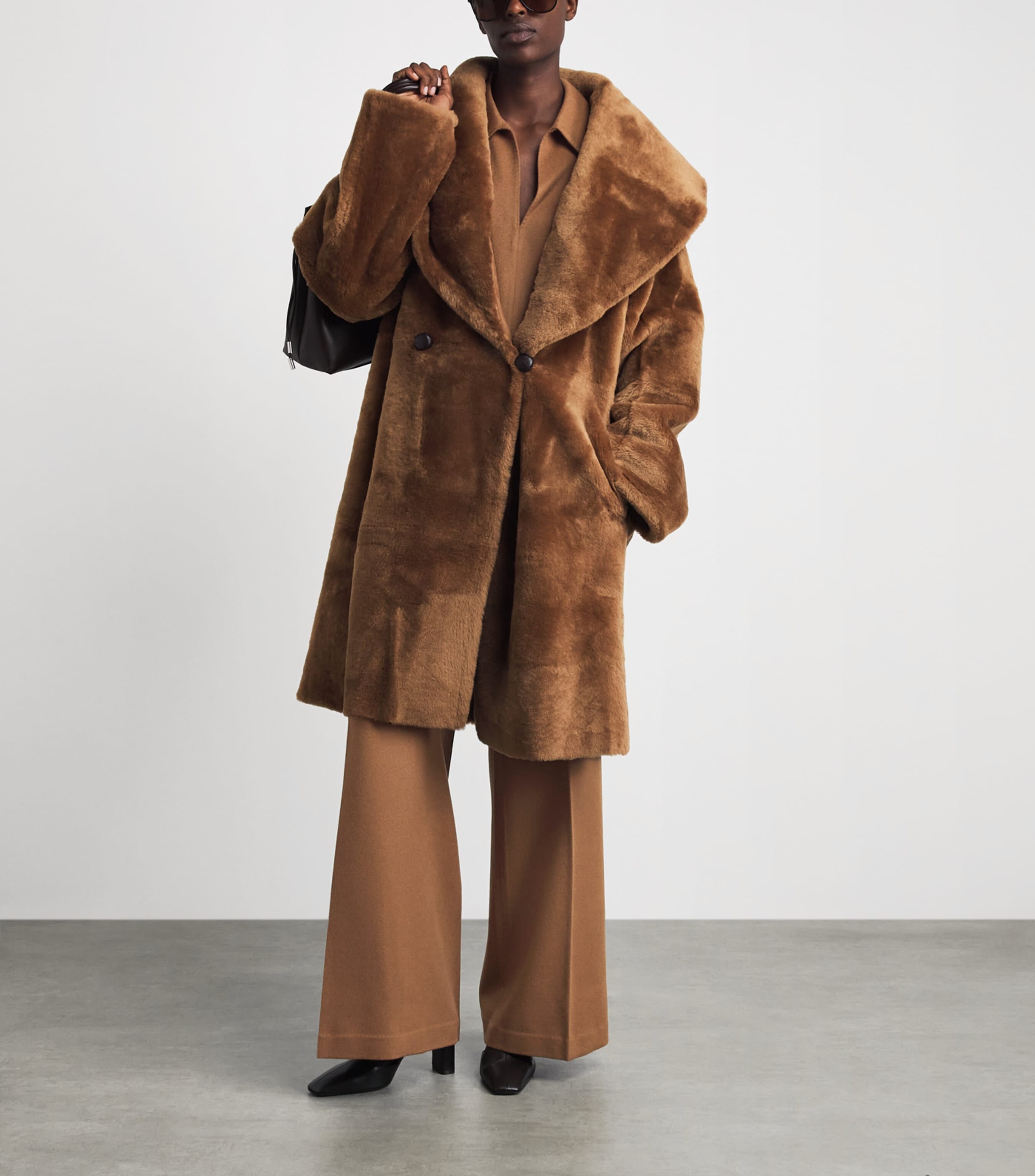 Lafayette 148 Womens Camel Hair Lafayette Straight Trousers Vicuna Image 2