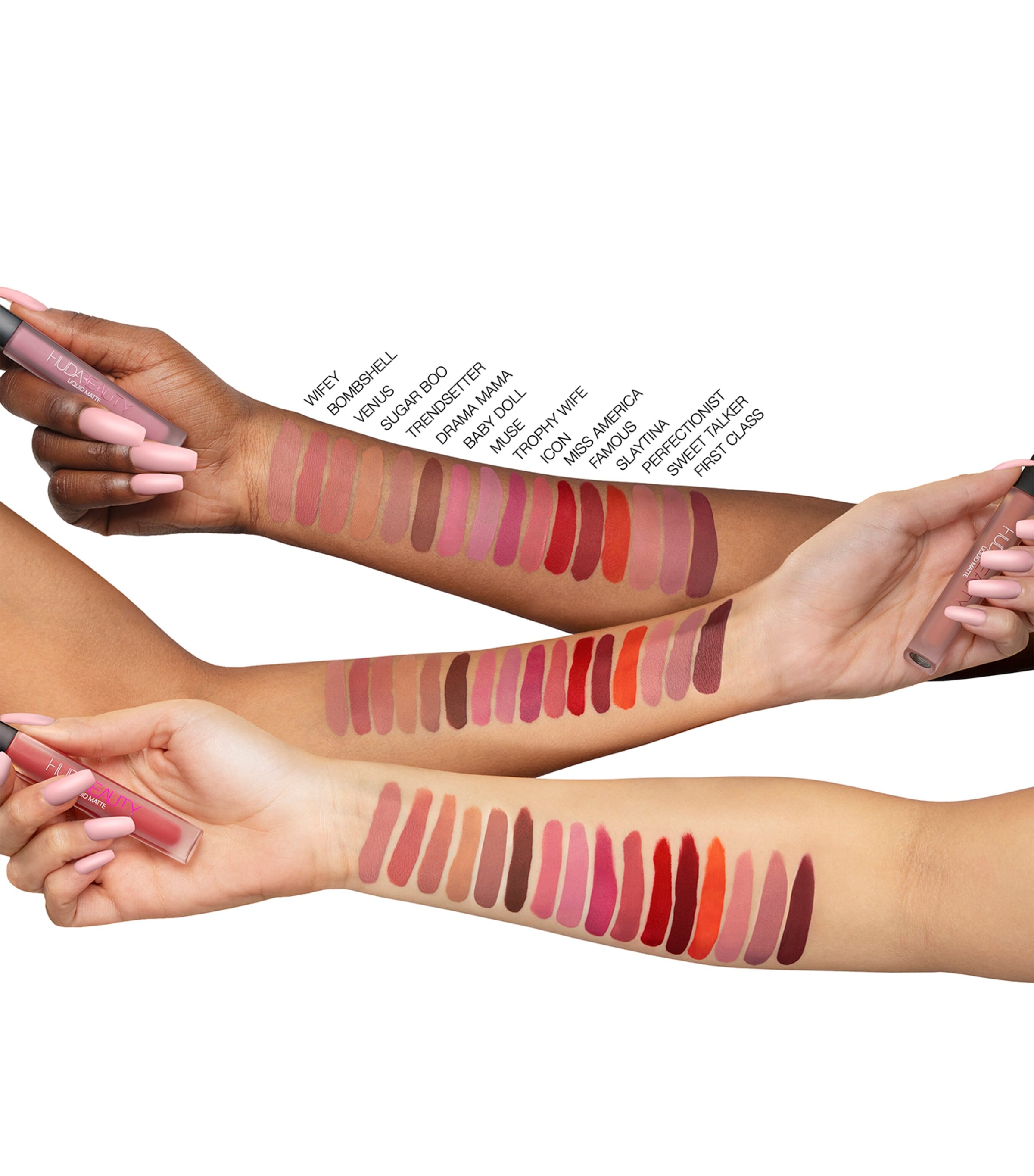Huda Beauty Liquid Matte Ultra-Comfort Transfer-Proof Lipstick Sugar Boo Image 3