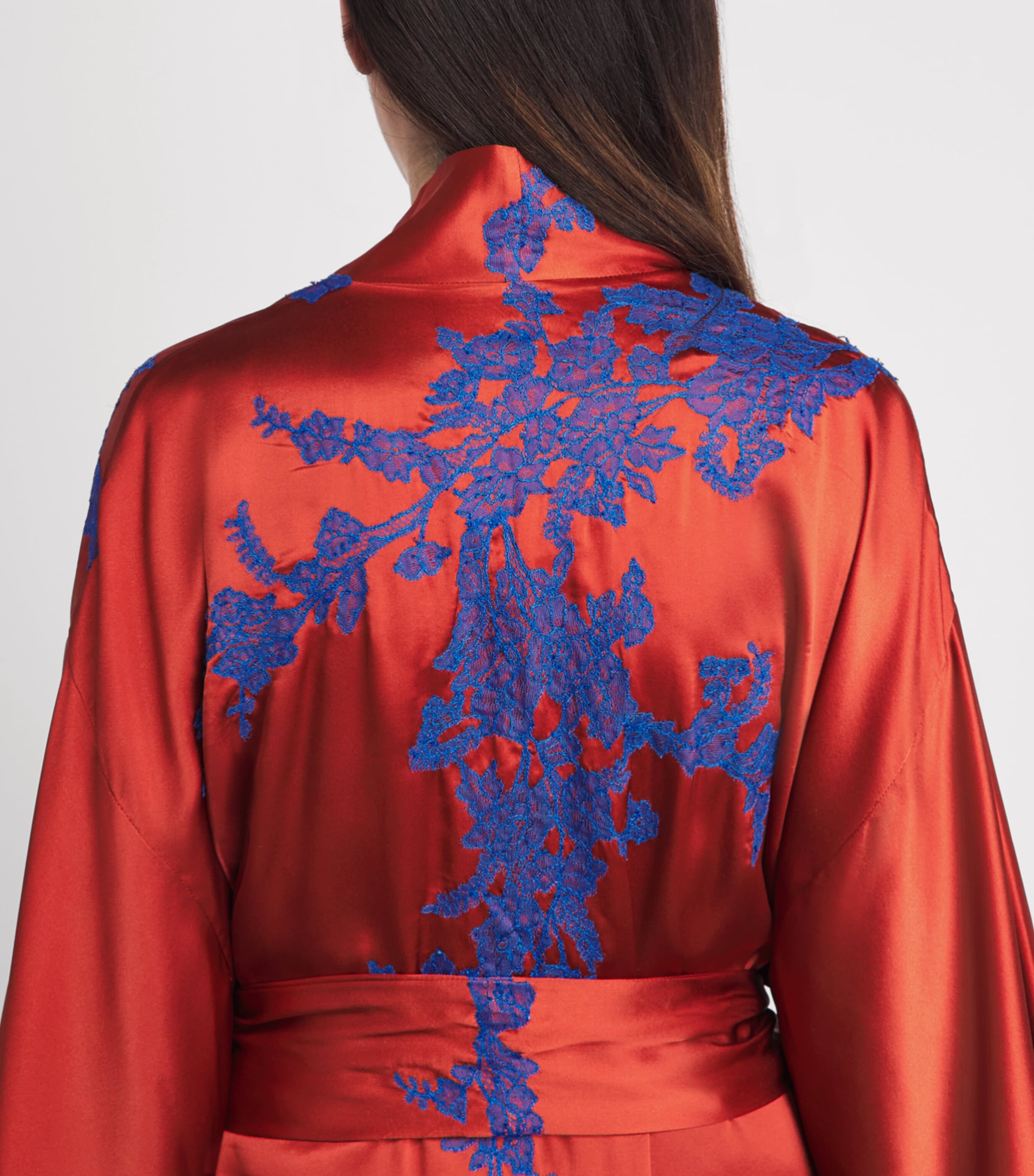 TORLOWEI Womens Silk Tokoni Long Robe Spice/blue Image 5