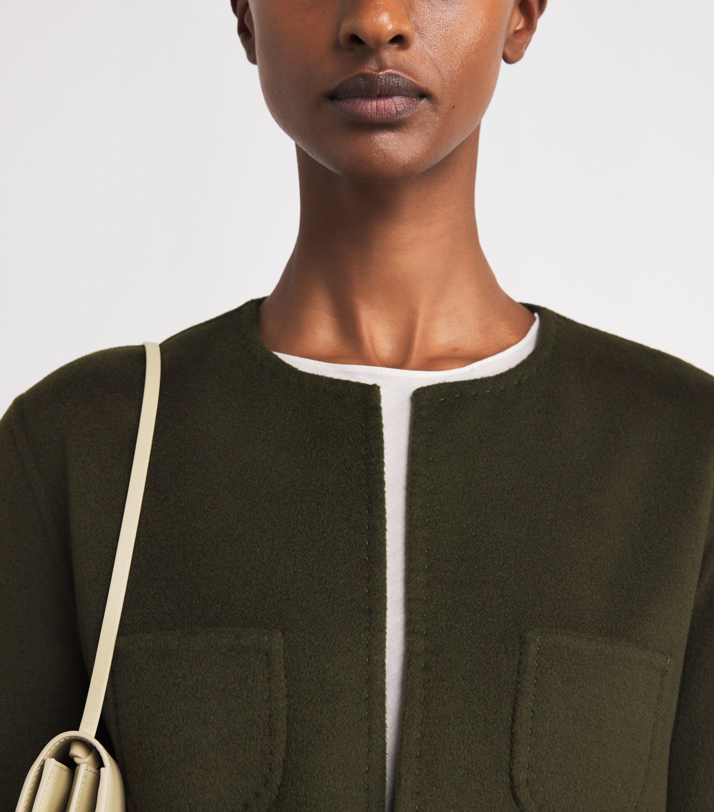 Wolk Morais Womens Cashmere Four Pocket Jacket Moss Image 6