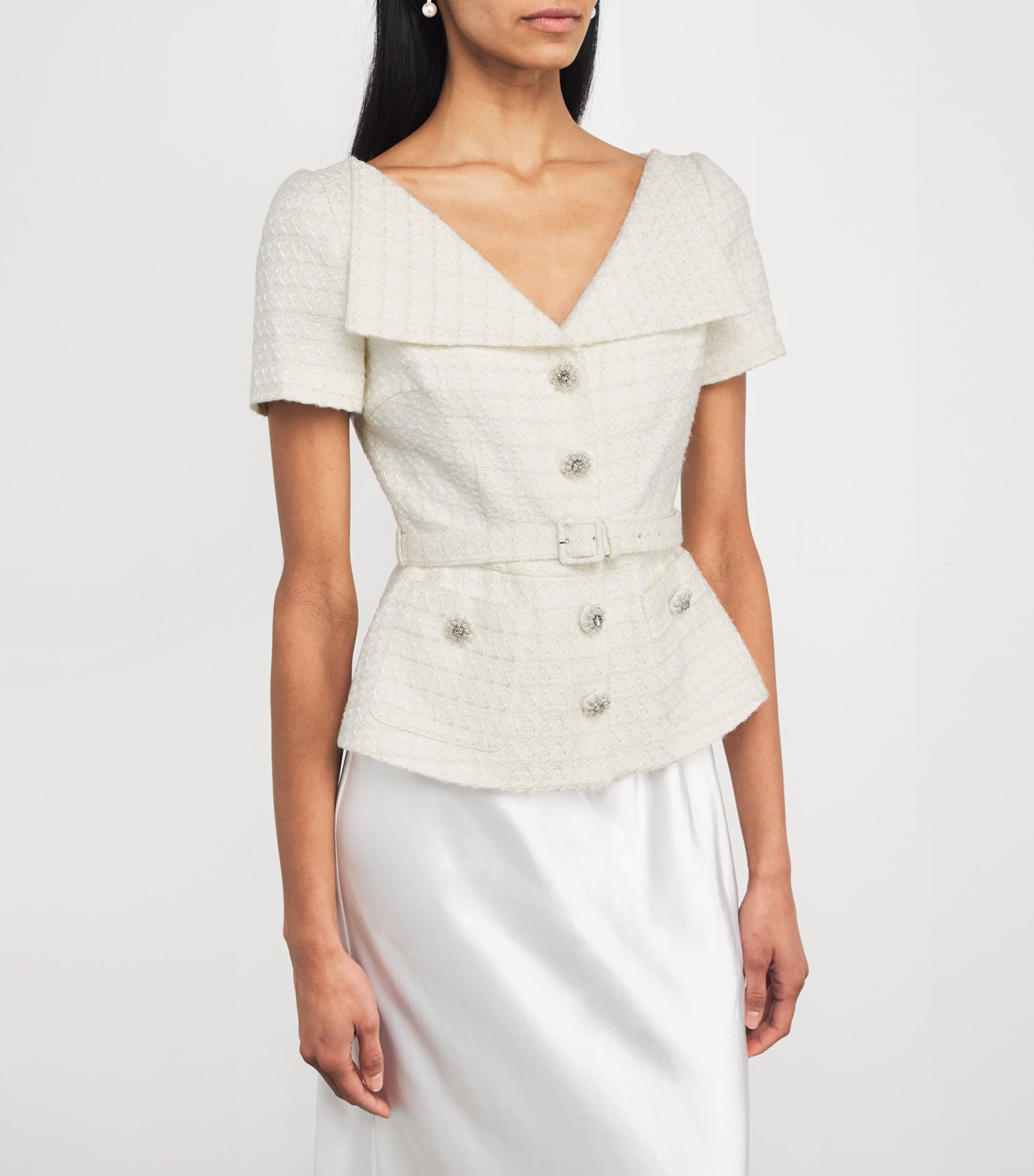 Tailored Belted Maxi Dress CREAM Image 6