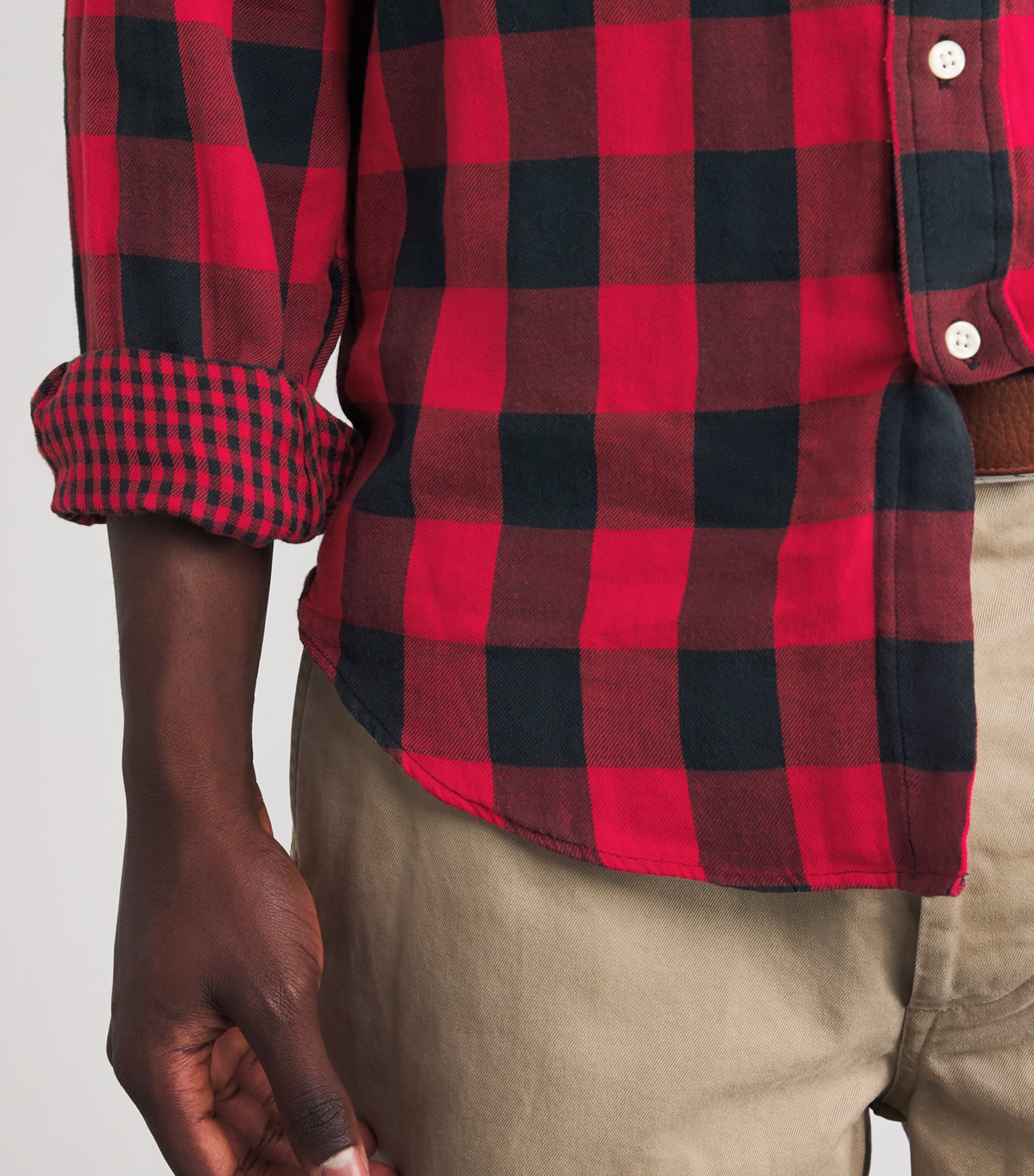 Double-Faced Check Shirt RED Image 6