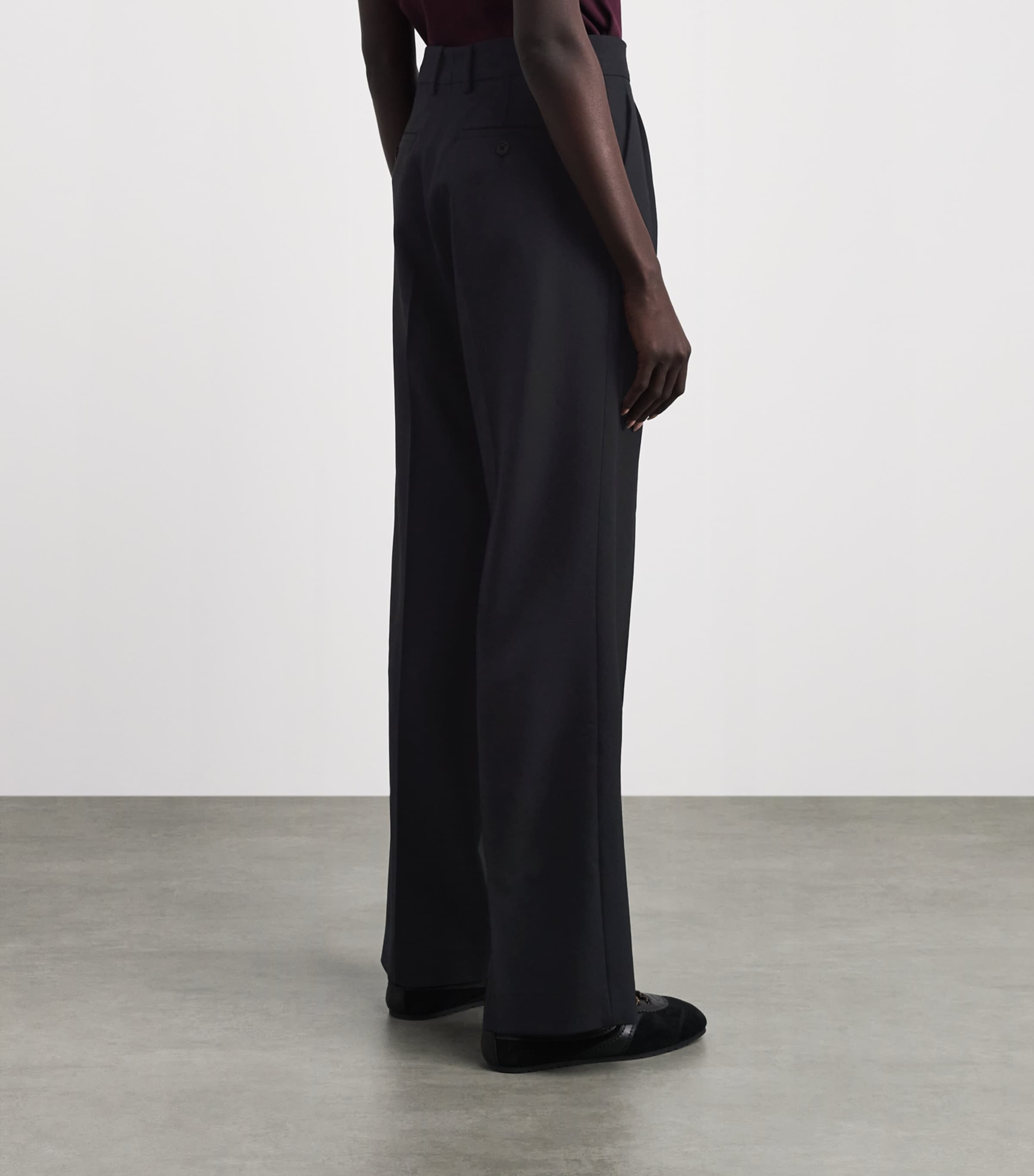 Sandro Paris Womens Wool Pleated Trousers Black Image 5