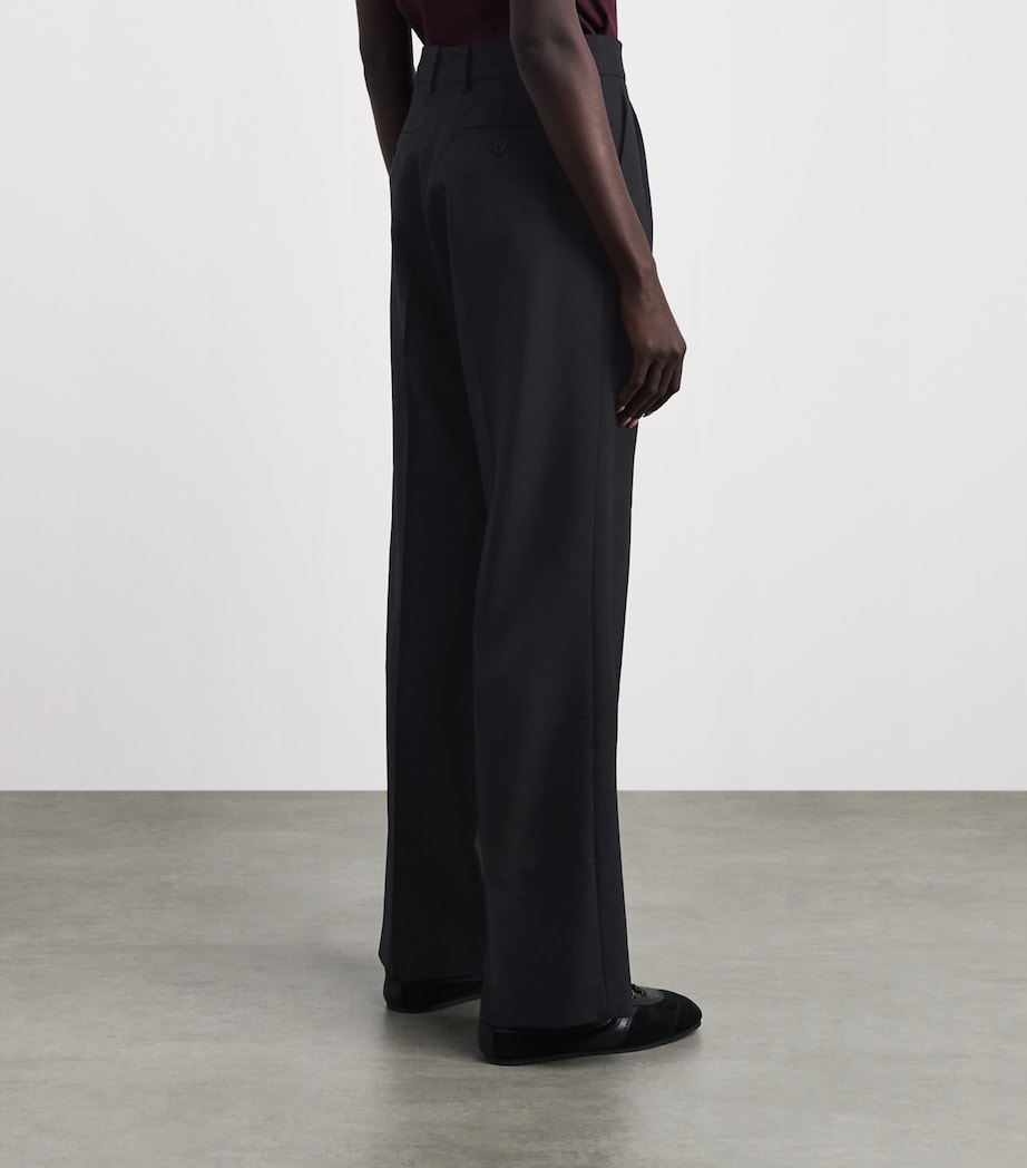 Sandro Paris Womens Wool Pleated Trousers Black Image 5