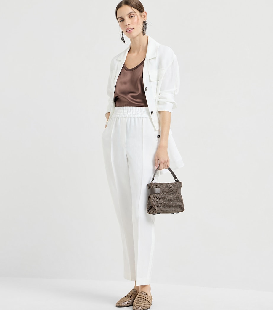 Brunello Cucinelli Womens Twill Straight Trousers Image 2