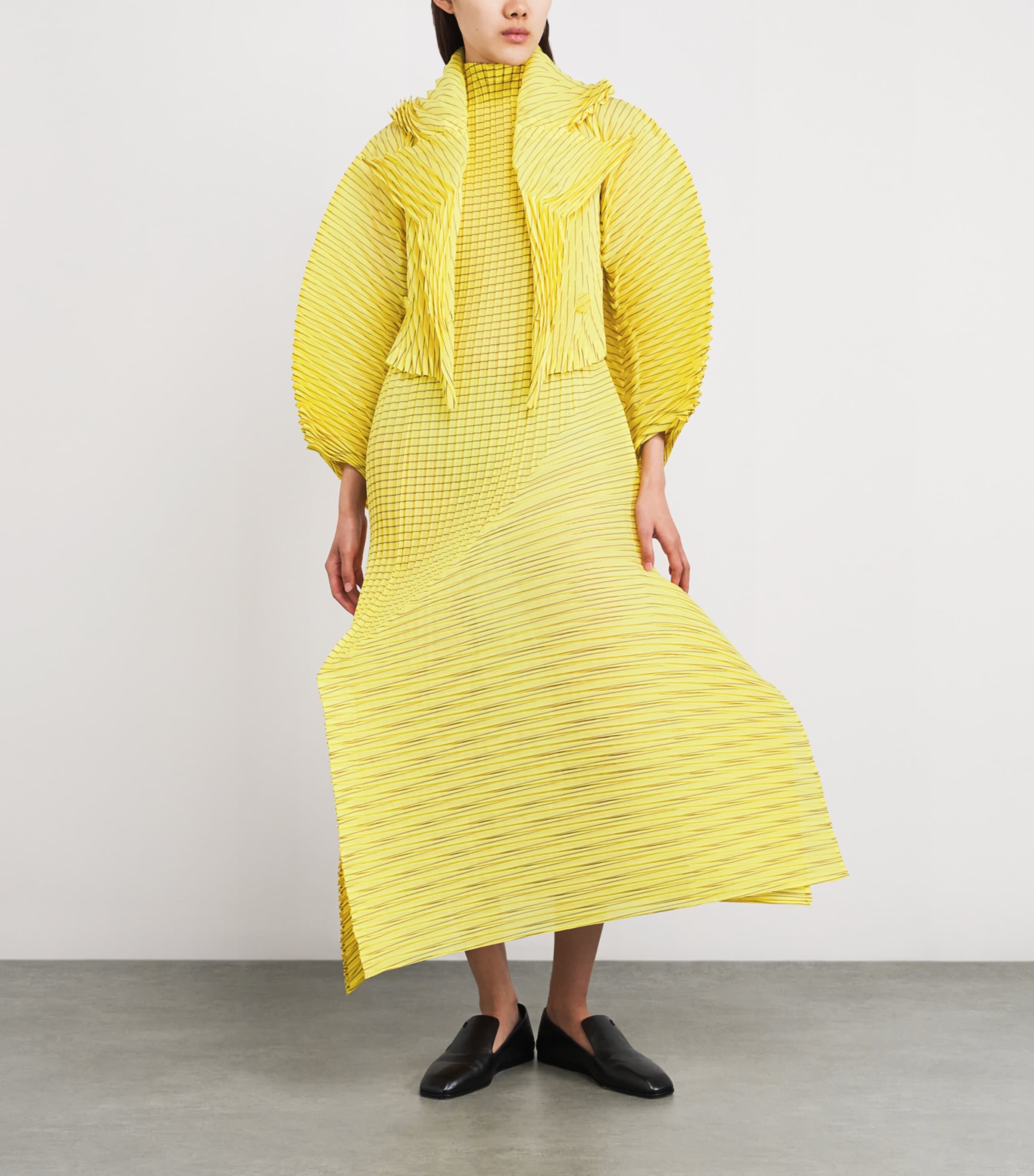 Hand Pleats Stripe Jacket YELLOW-HUED Image 2