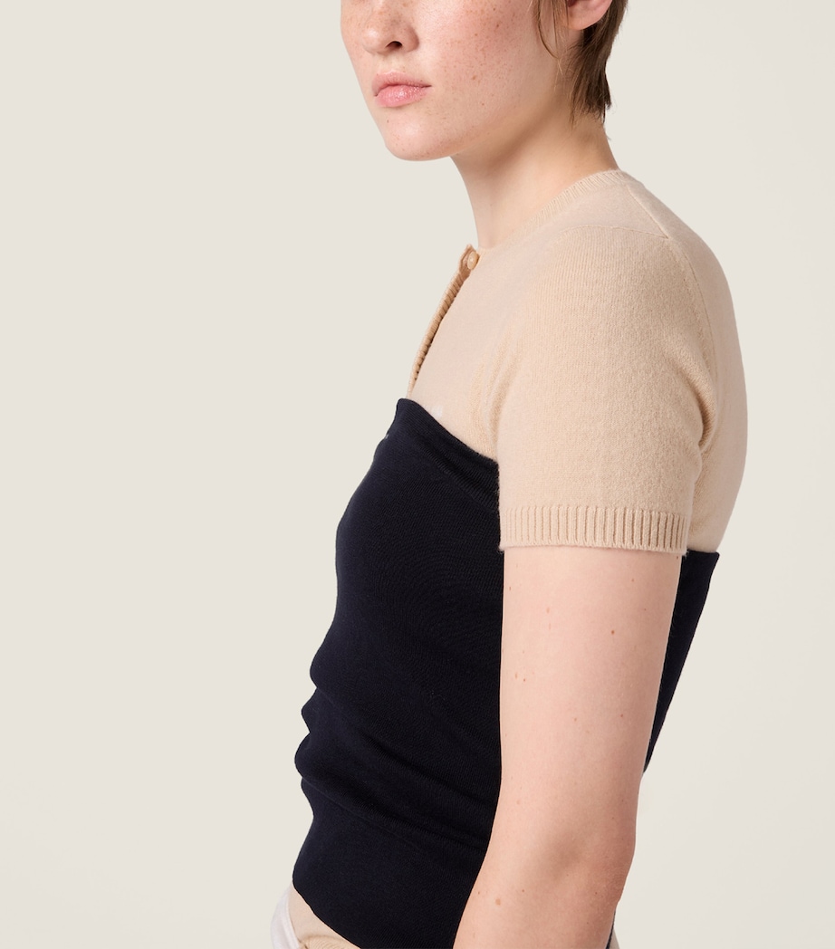 Miu Miu Womens Cashmere Short-Sleeve Sweater Image 5