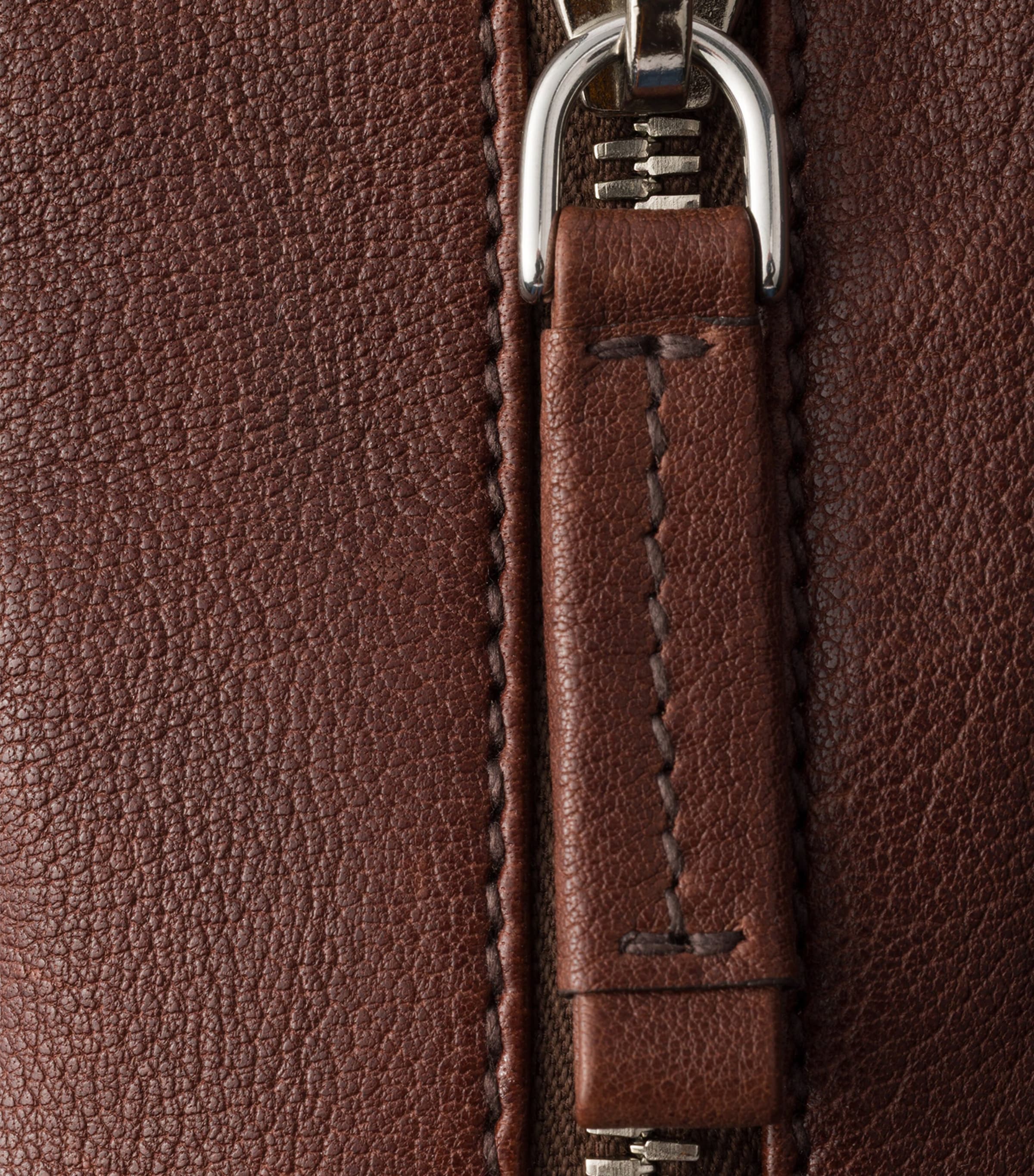 Large Washed Leather Shoulder Bag F0324 Image 6