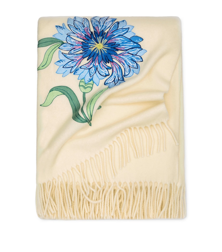 Virgin Wool Cornflower Throw (132cm × 159cm) CREAM WOOL Image 1