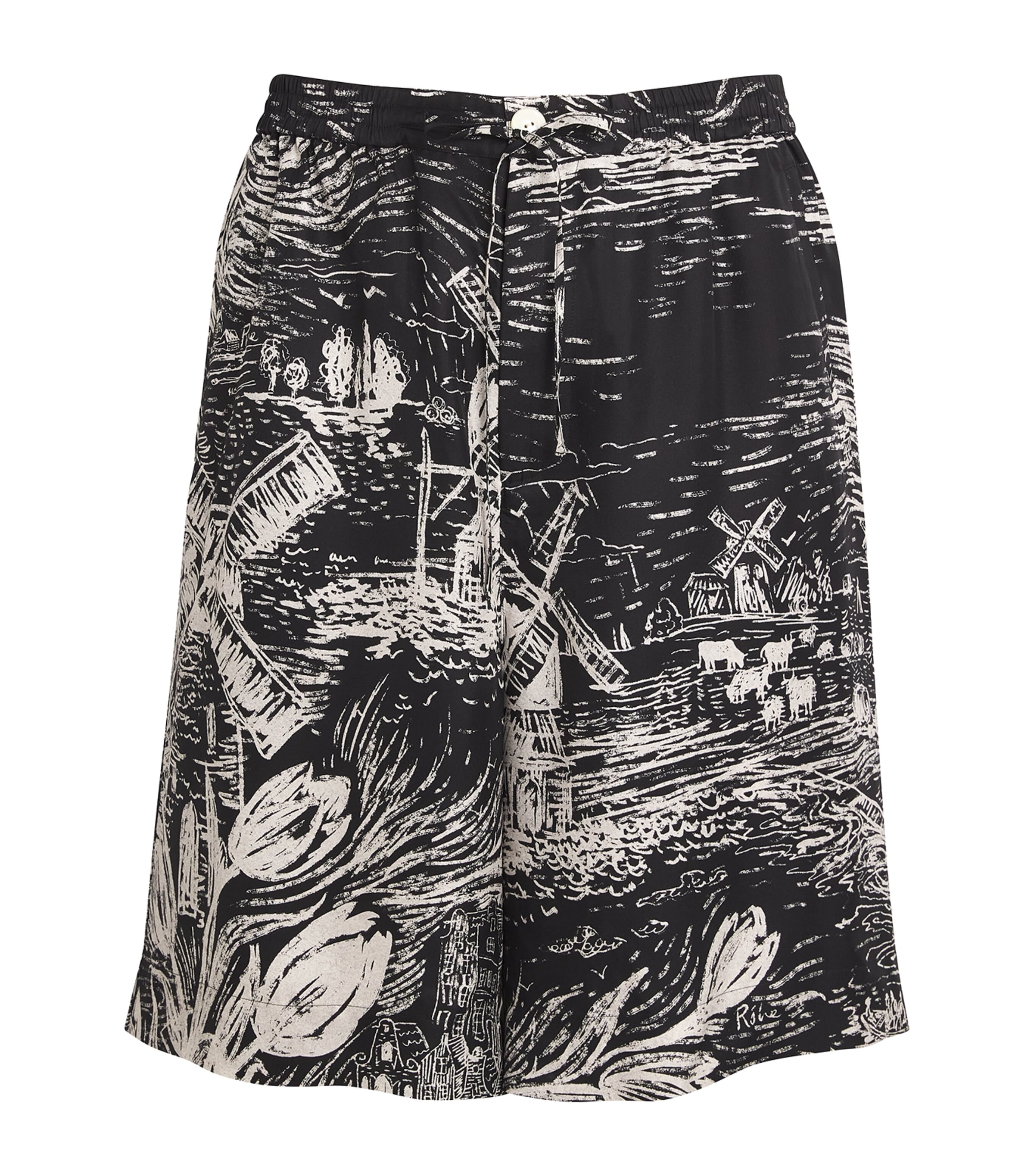 Rohe Silk Drawstring Shorts In Black